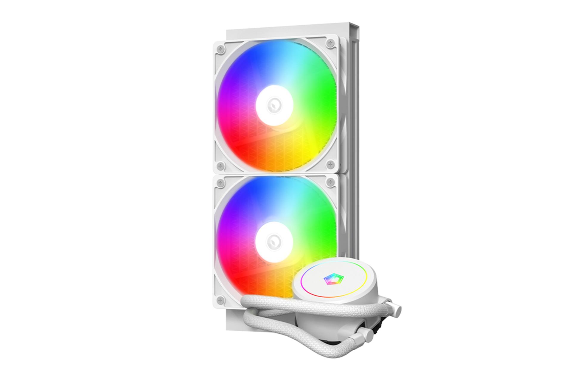 نمای ایستاده خنک کننده مایع آی دی کولینگ ID-COOLING FX240 ARGB WHITE