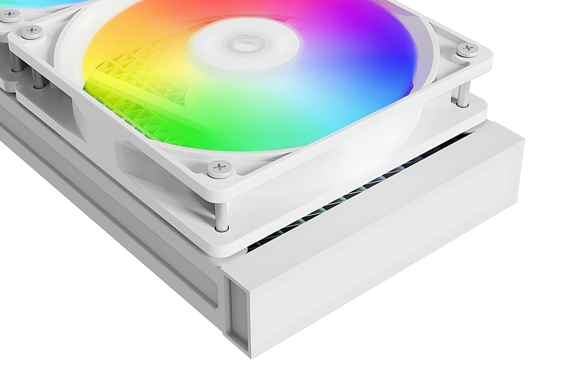 نمای کناری خنک کننده مایع آی دی کولینگ ID-COOLING FX240 ARGB WHITE