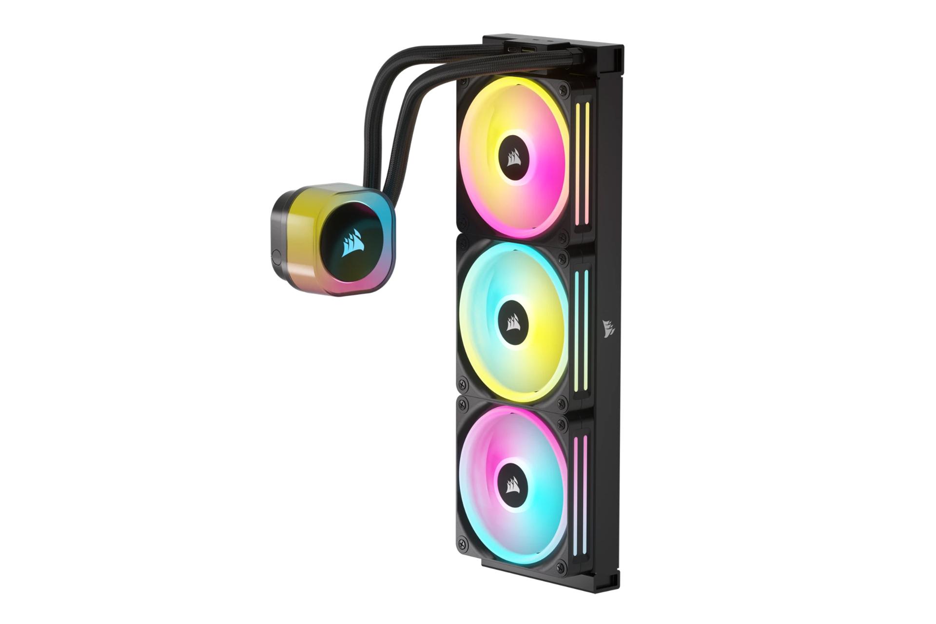 نمای ایستاده خنک کننده مایع کورسیر Corsair iCUE LINK H150i RGB