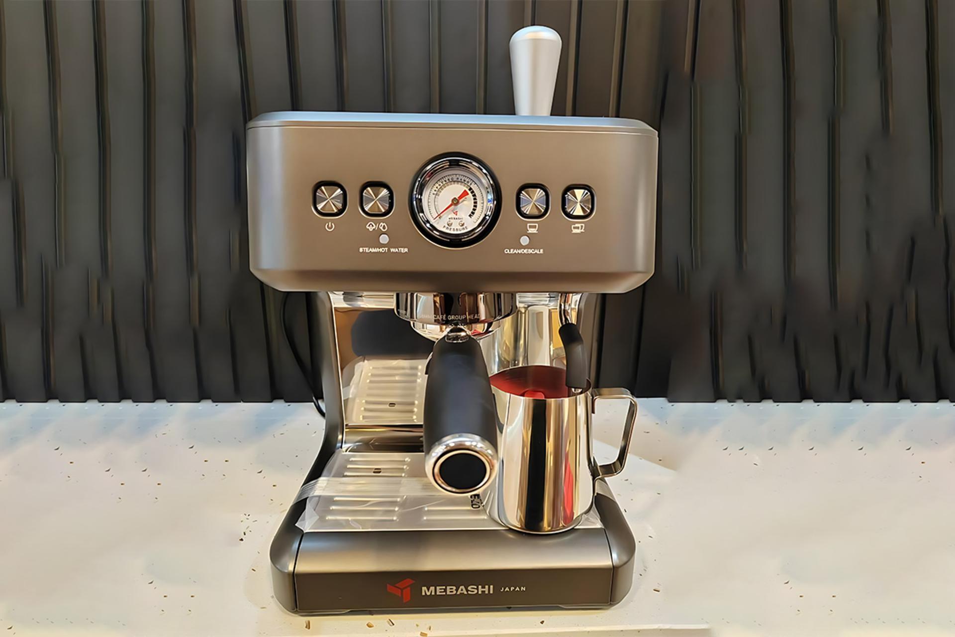 مرجع متخصصين ايران نماي جلوي اسپرسو ساز مباشي MEBASHI ME-ECM2104B
