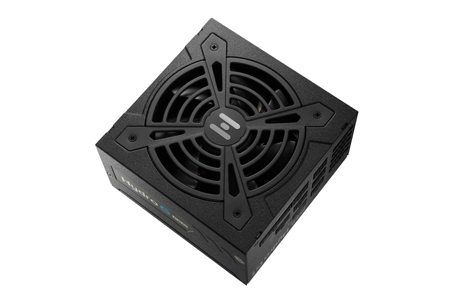 نمای پنل پایین پاور کامپیوتر اف اس پی HYDRO G PRO ATX3.0 PCIe5.0 با توان 850 وات با نمایش فن و لوگو