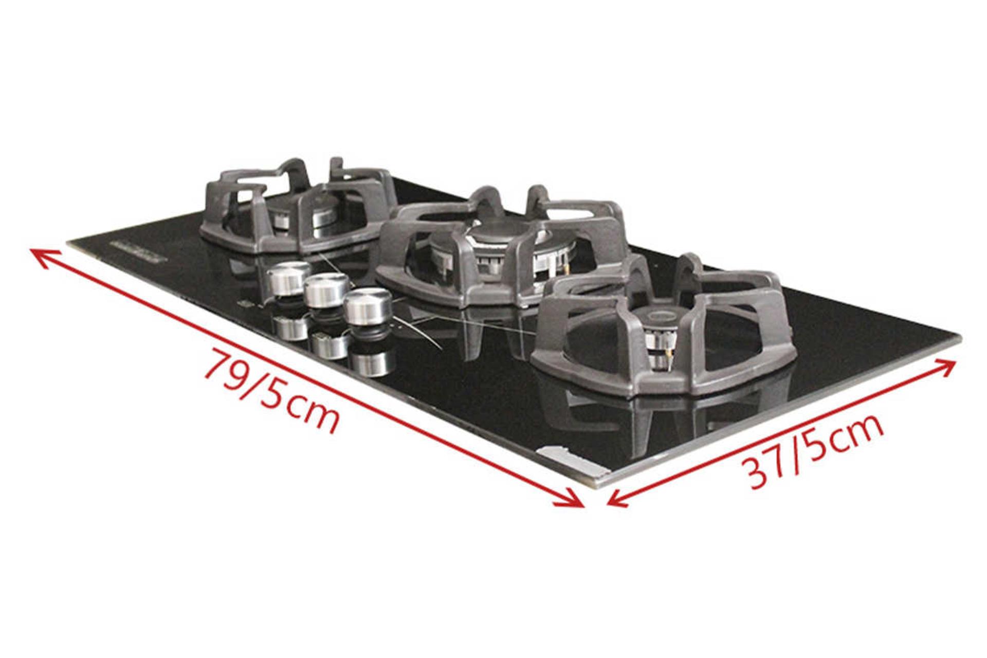 ابعاد و اندازه اجاق گاز صفحه ای آذرلوکس G03NL-9B