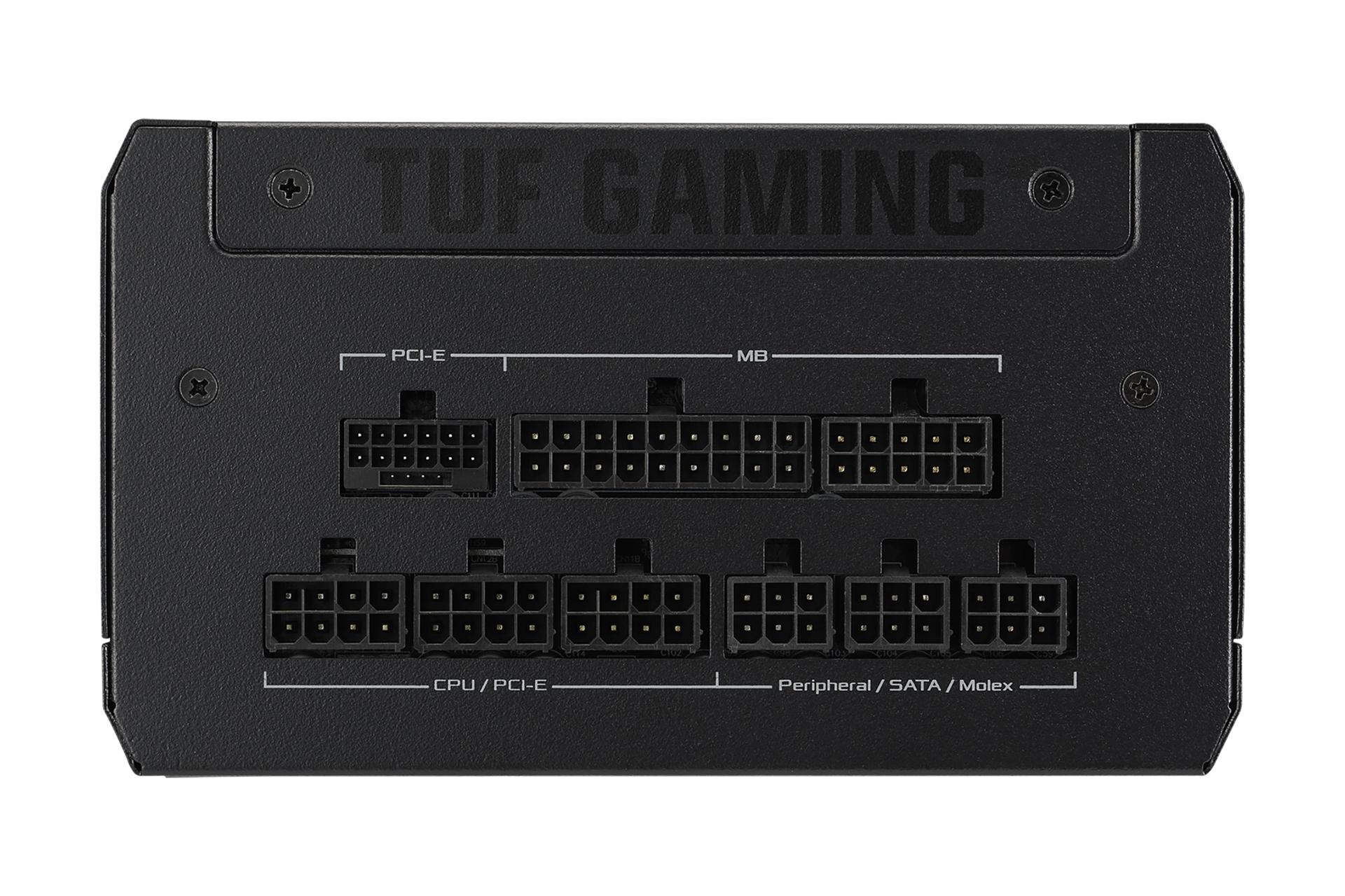 نمای اتصالات پاور کامپیوتر ایسوس TUF Gaming 750W Gold با توان 750 وات