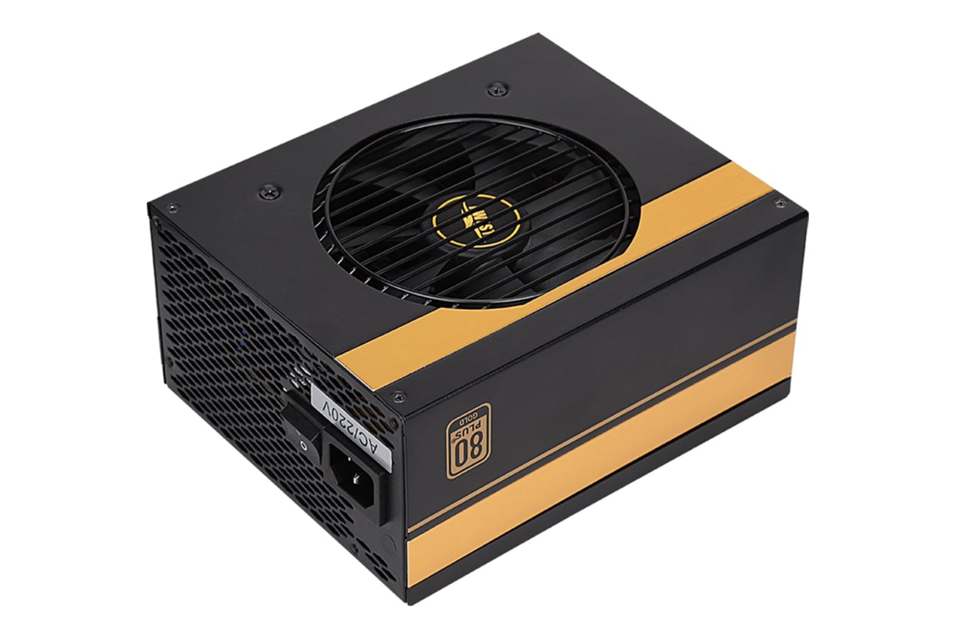 مرجع متخصصين ايران نماي نيمرخ پاور كامپيوتر اوست GT-AV850-GF V2 با توان 850 وات با نمايش پنل كناري و پنل پشت