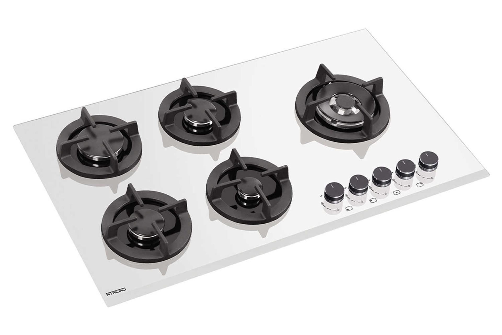 نمای سمت چپ اجاق گاز صفحه ای آتریداد AG 12 رنگ سفید