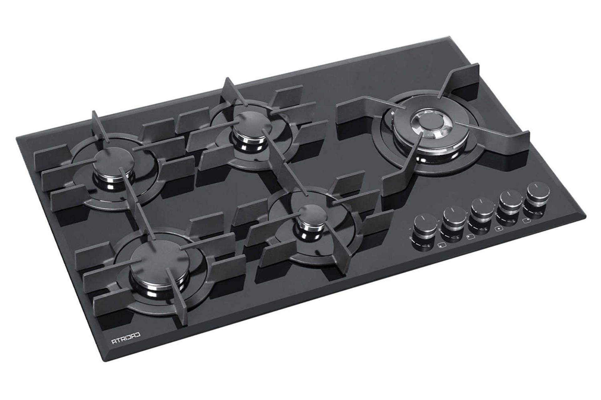 نمای سمت چپ اجاق گاز صفحه ای آتریداد AS 34 رنگ مشکی