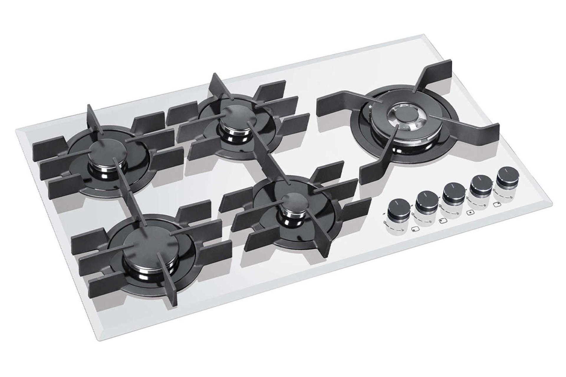 نمای سمت چپ اجاق گاز صفحه ای آتریداد AS 34 رنگ سفید