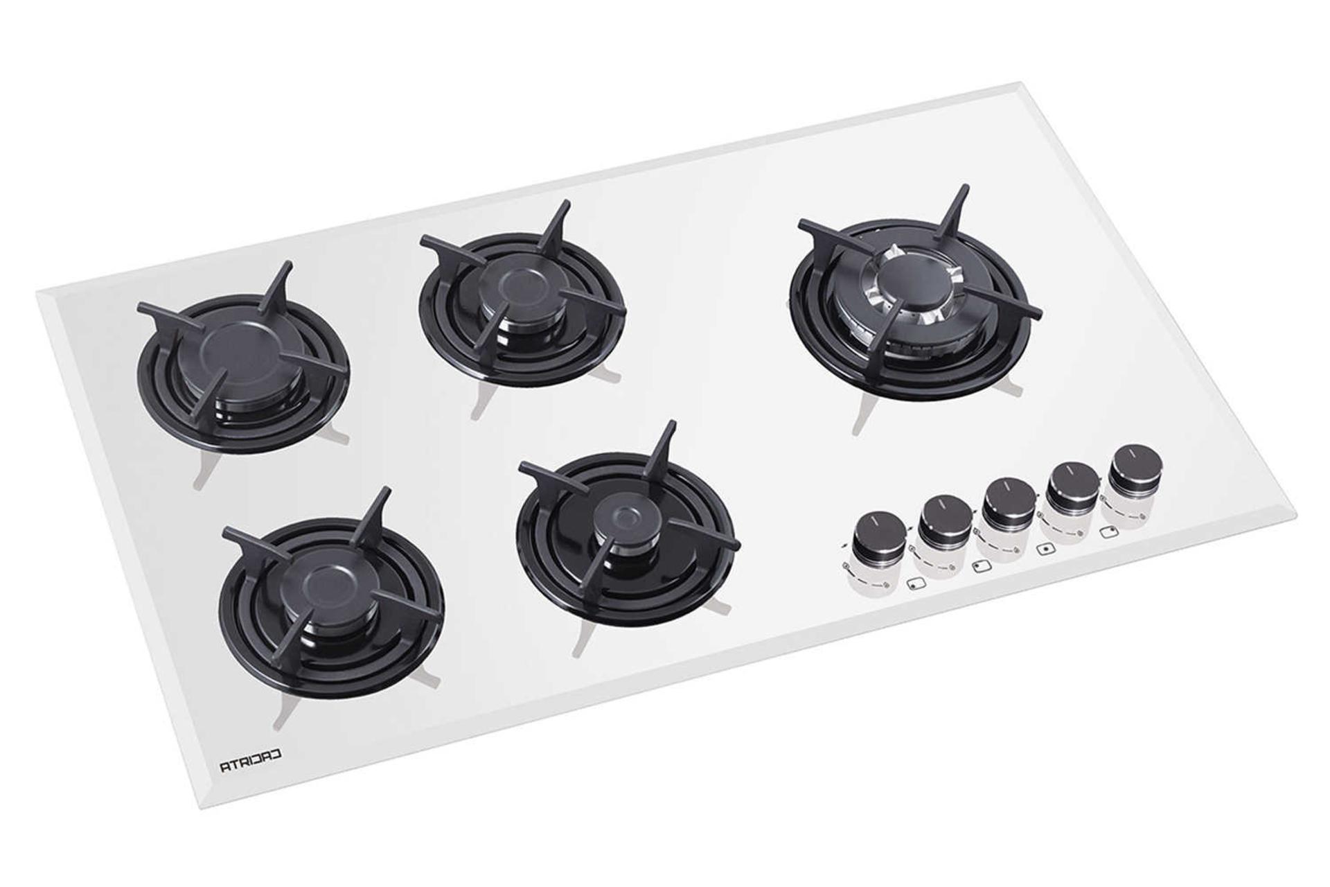 نمای سمت چپ اجاق گاز صفحه ای آتریداد AG 06 رنگ سفید