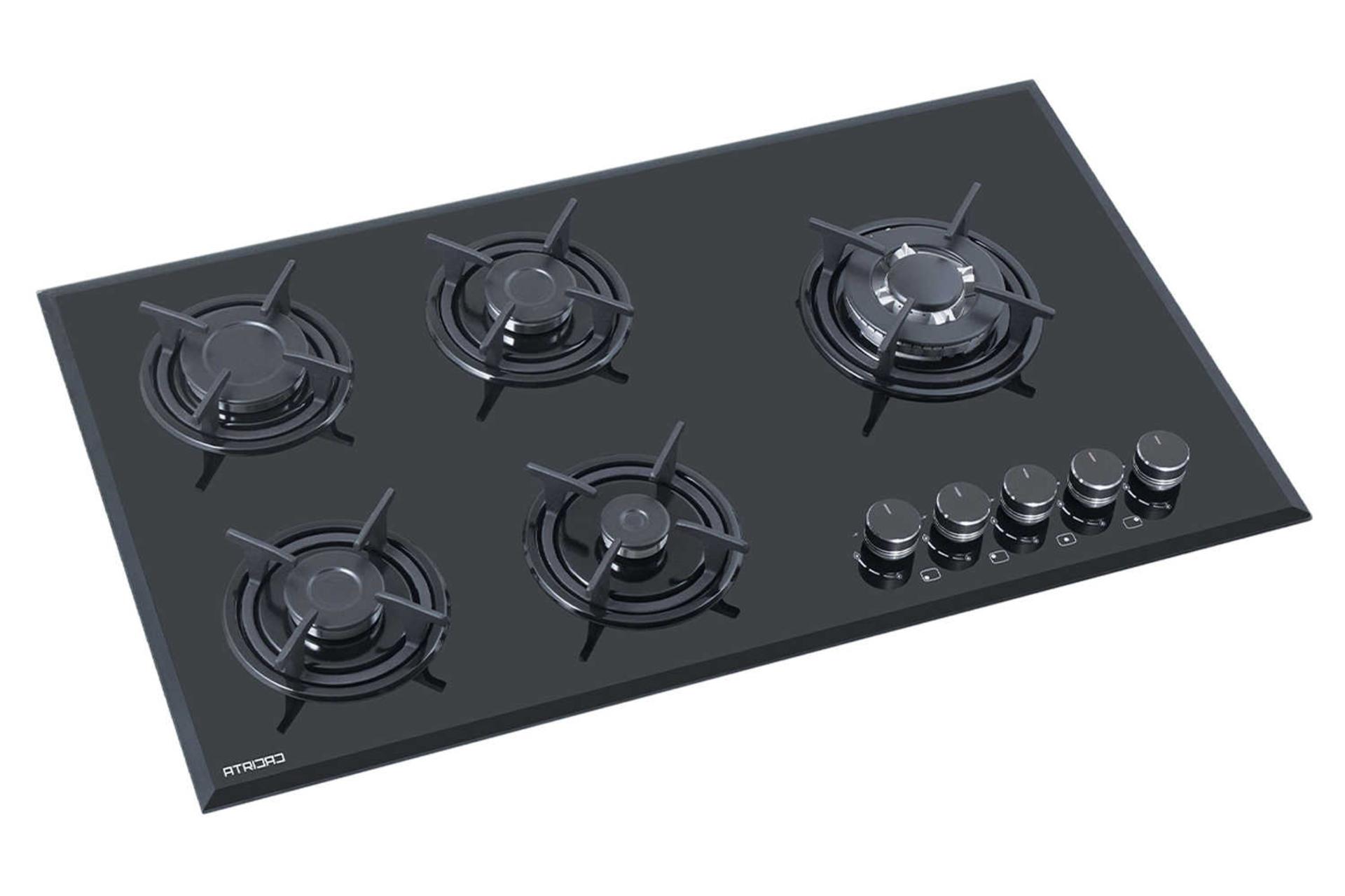 نمای سمت چپ اجاق گاز صفحه ای آتریداد AG 06 رنگ مشکی