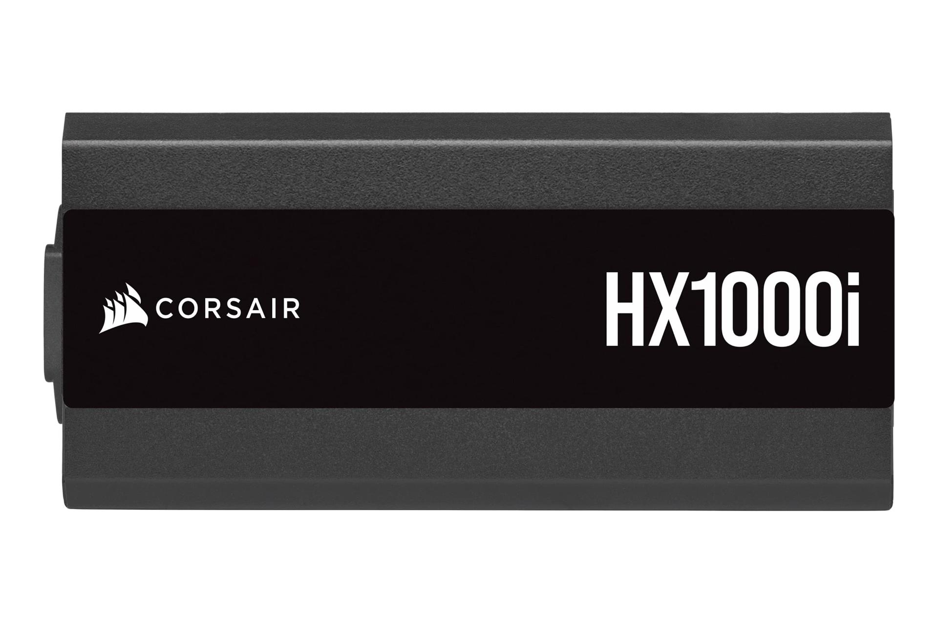 نمای پنل کناری پاور کامپیوتر کورسیر HX1000i با توان 1000 وات با نمایش لوگو