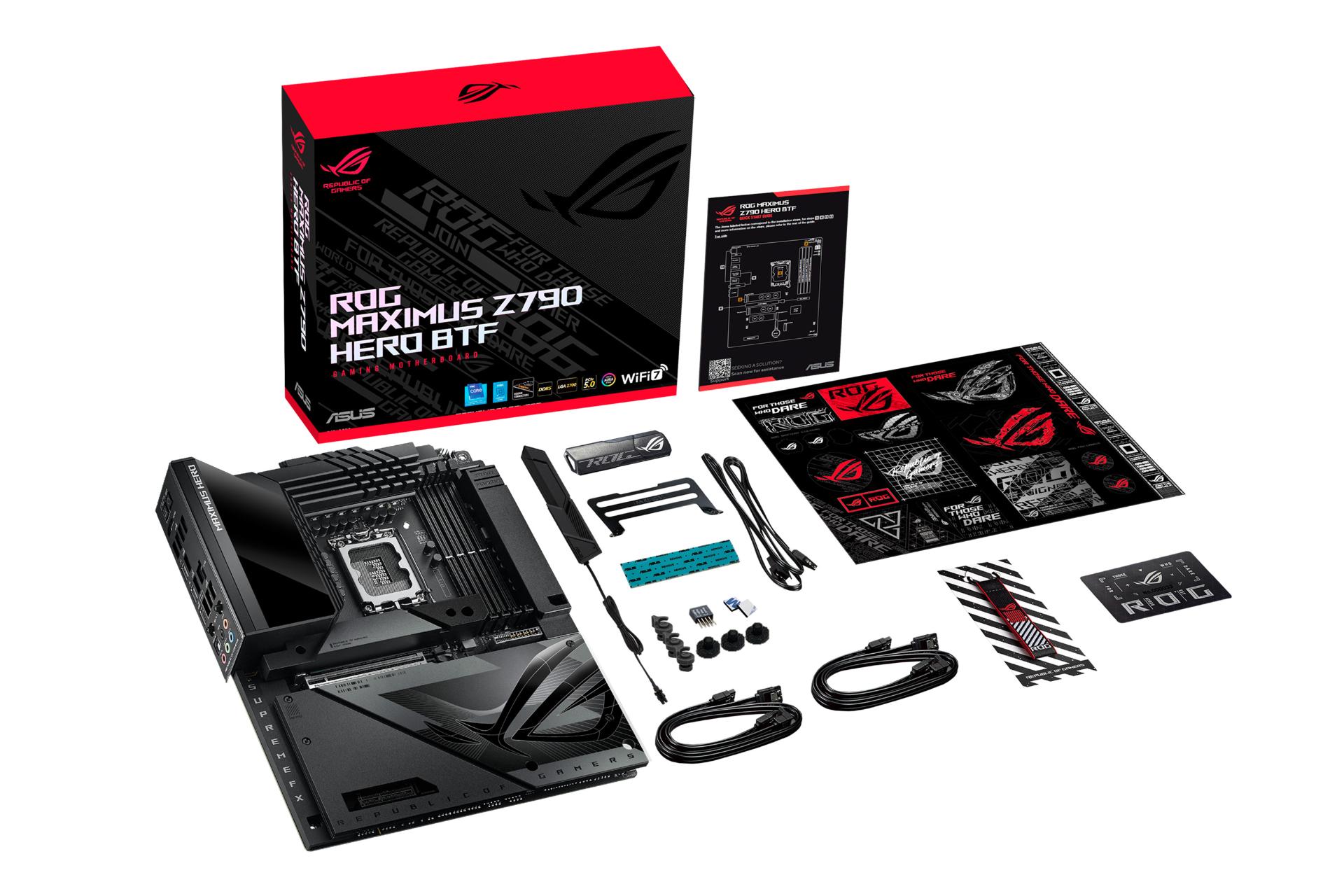 مادربرد ایسوس ASUS ROG MAXIMUS Z790 HERO BTF با جعبه و اقلام همراه