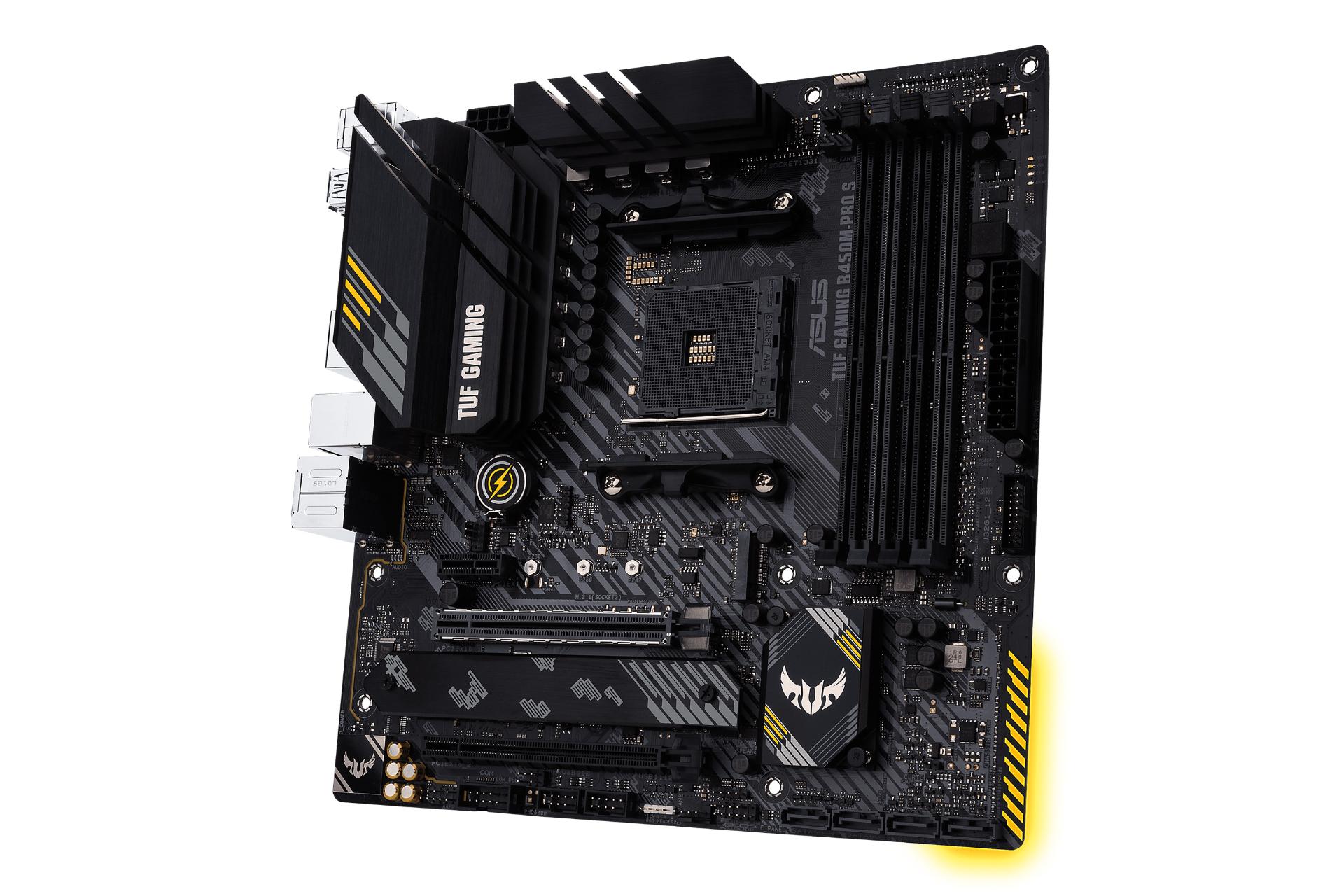 نمای کناری مادربرد ایسوس ASUS TUF GAMING B450M-PRO S