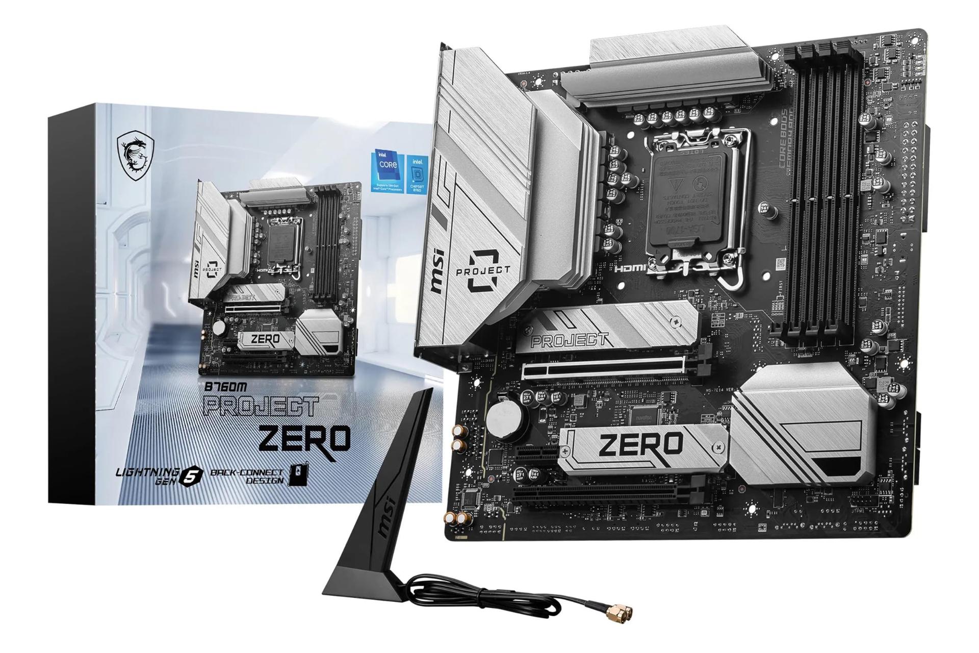 مادربرد ام اس آی MSI B760M PROJECT ZERO به همراه جعبه