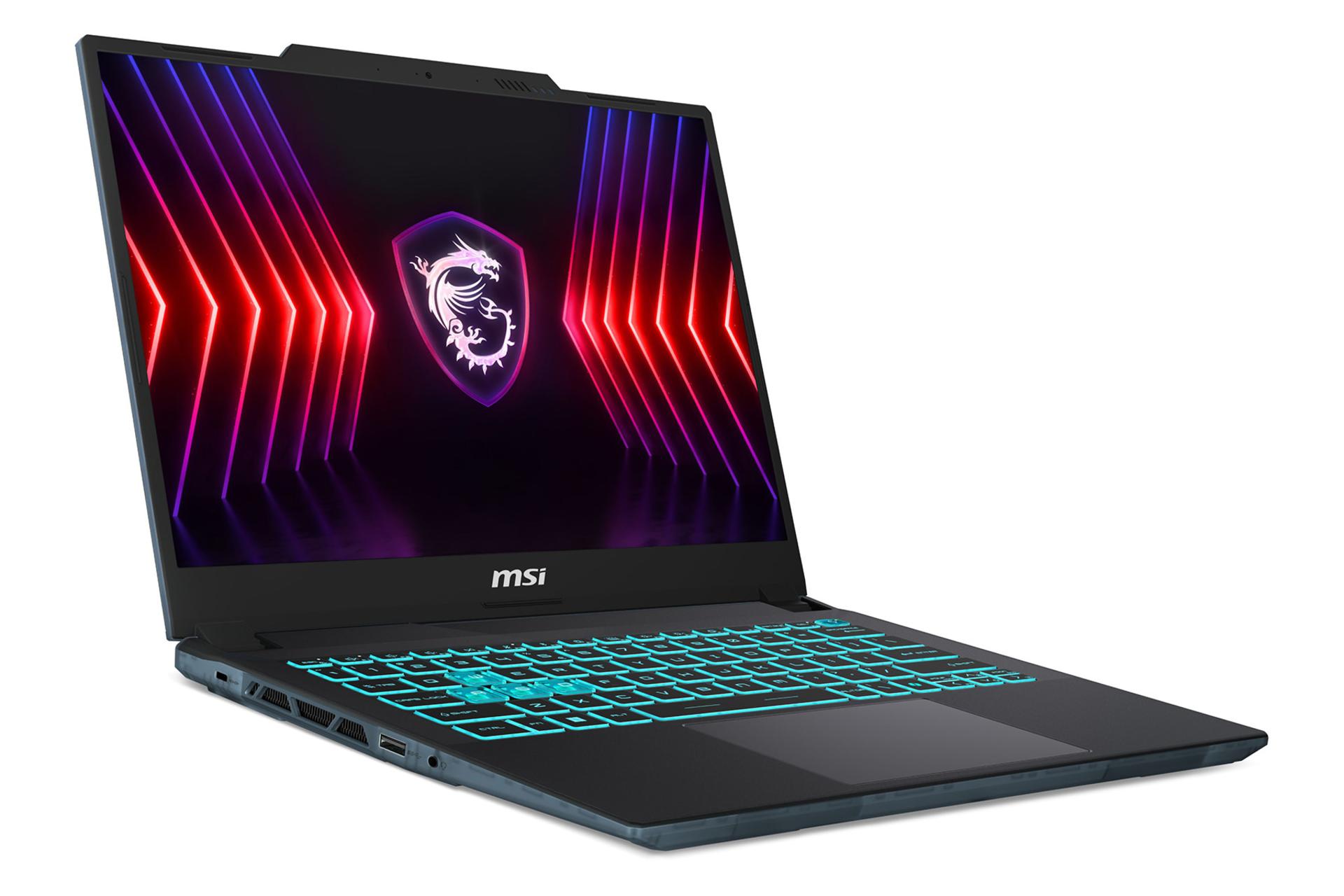 لپ تاپ ام اس آی MSI Cyborg 14 A13V نمای جلو و چپ