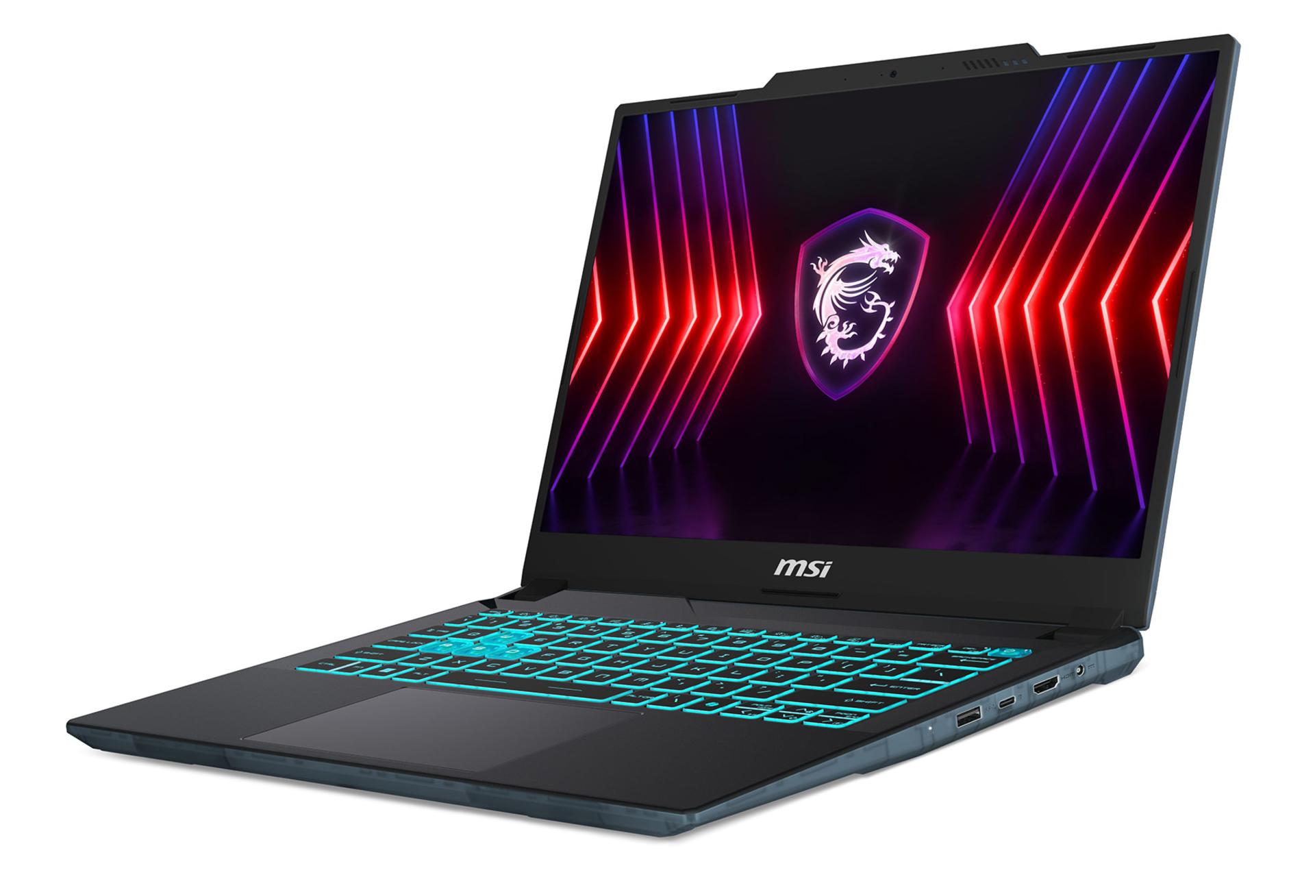 لپ تاپ ام اس آی MSI Cyborg 14 A13V نمای جلو و راست