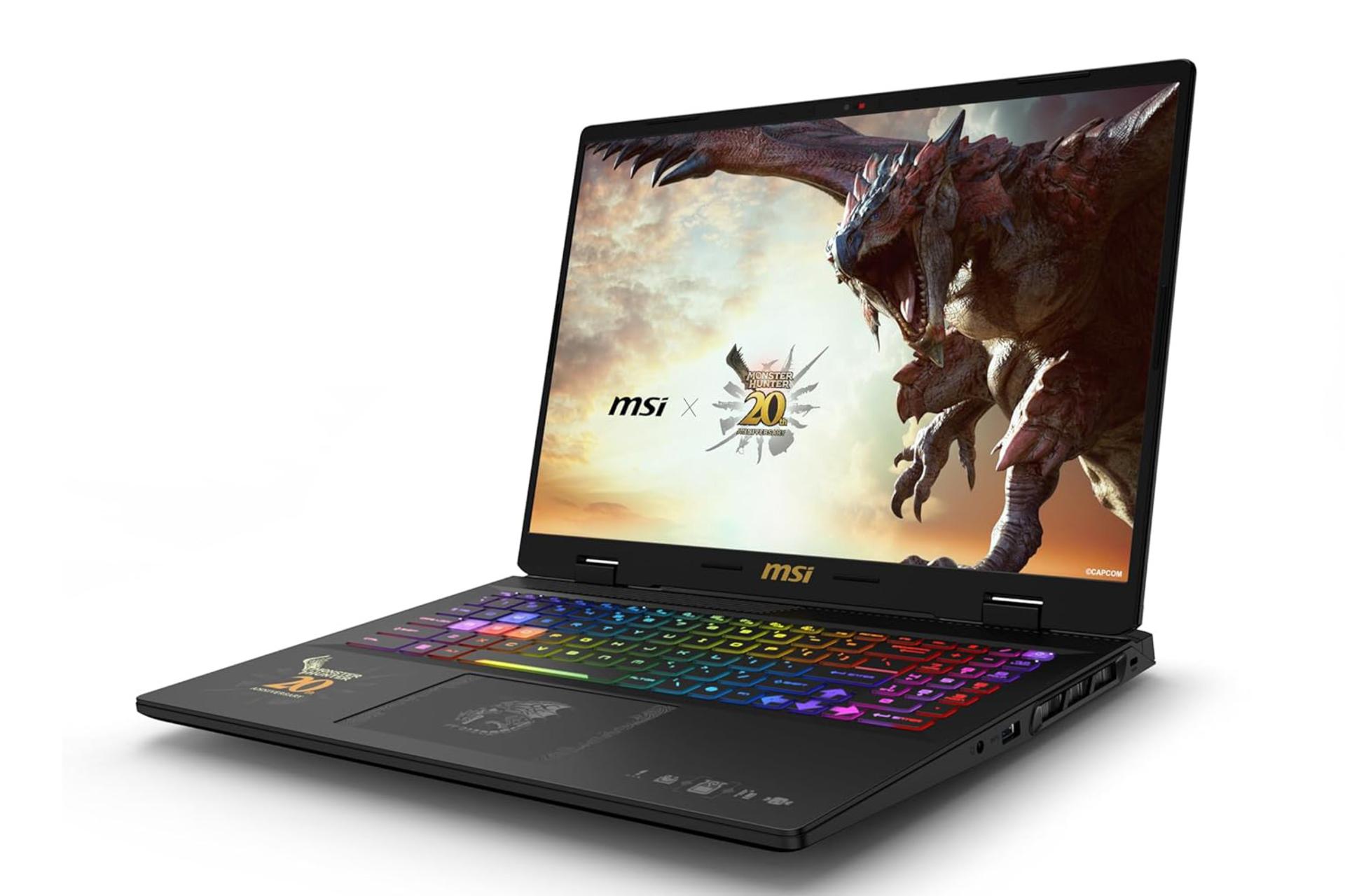 لپ تاپ ام اس آی MSI Crosshair 16 HX MONSTER HUNTER EDITION D14VFKG نمای جلو و راست