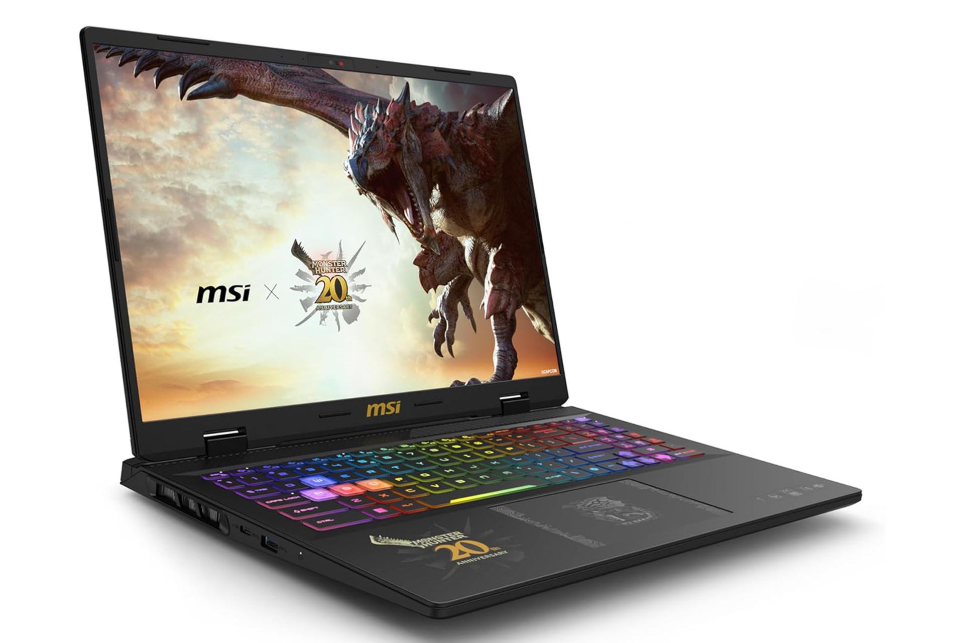 لپ تاپ ام اس آی MSI Crosshair 16 HX MONSTER HUNTER EDITION D14VFKG نمای جلو و چپ