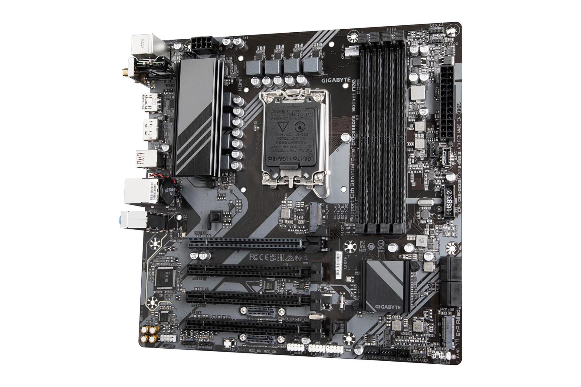 نمای کناری مادربرد گیگابایت GIGABYTE B760M C (rev. 1.0)