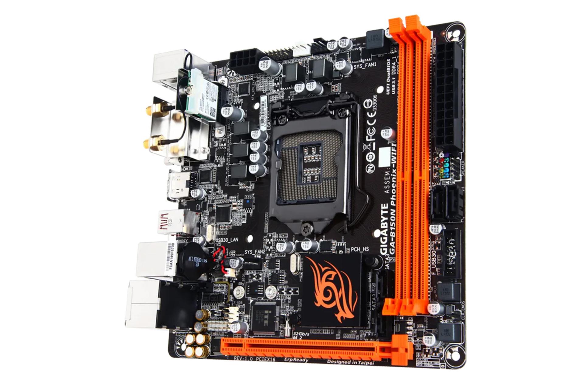 نمای کناری مادربرد گیگابایت GIGABYTE GA-B150N Phoenix-WIFI (rev. 1.0)