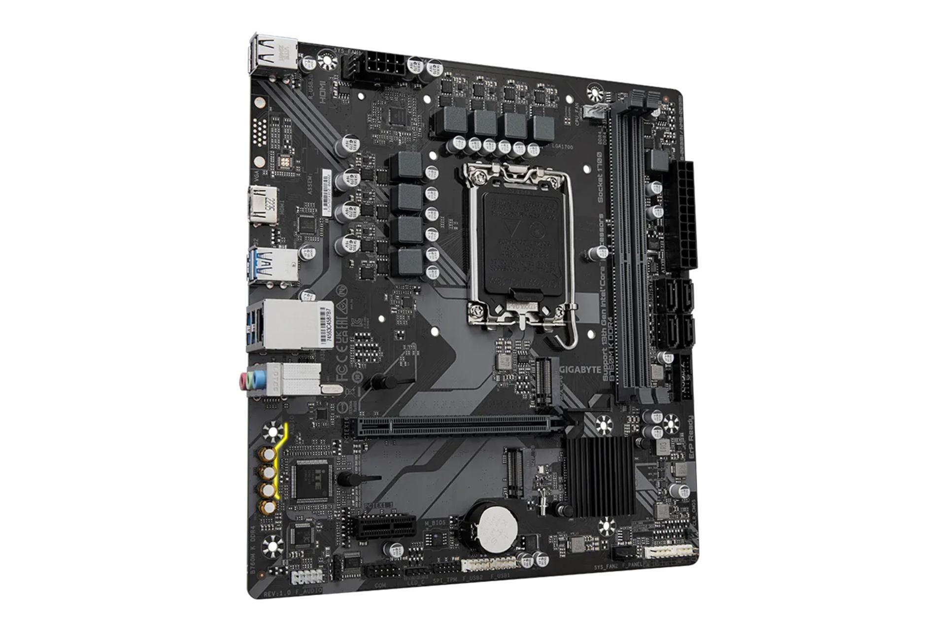 نمای کناری مادربرد گیگابایت GIGABYTE B760M K DDR4 (rev. 1.0)
