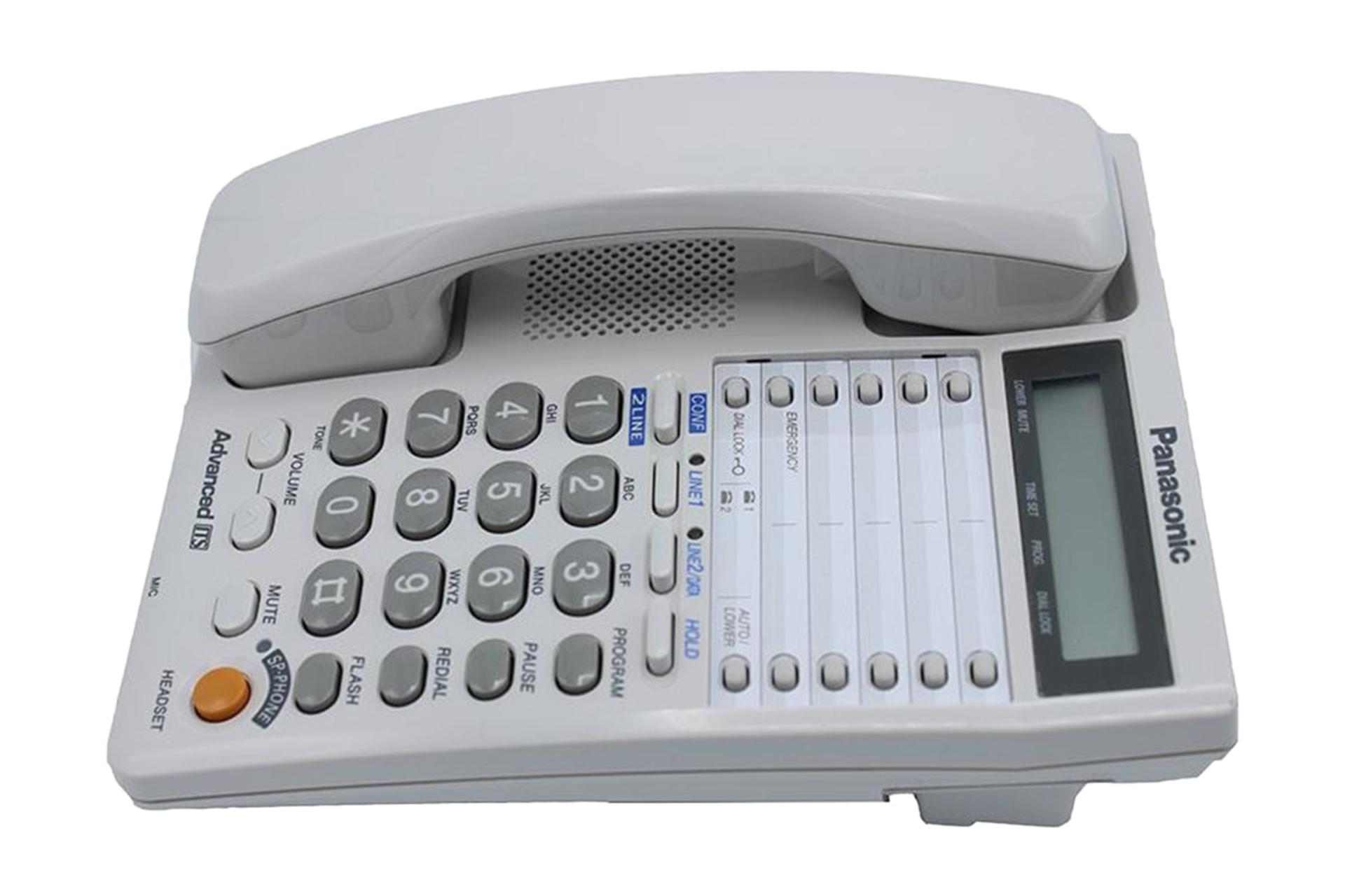 نمای لبه سمت راست تلفن پاناسونیک KX-T2378MX با نمایش گوشی و صفحه کلید