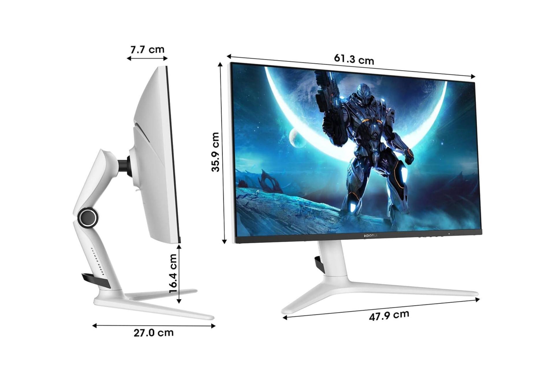 ابعاد و اندازه مانیتور کووری 27 اینچ مدل GN10