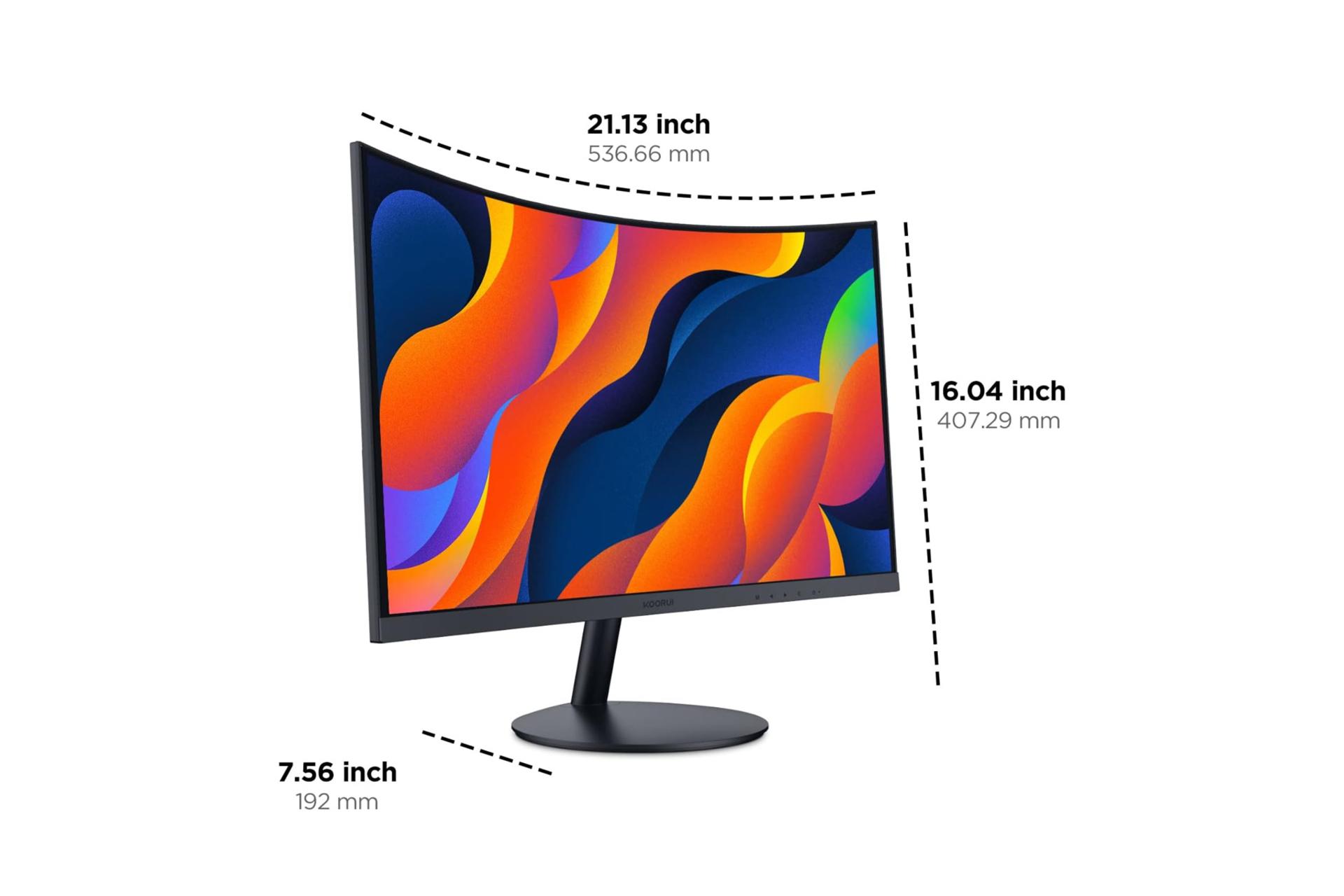 ابعاد و اندازه مانیتور کووری 24 اینچ مدل 24N5C