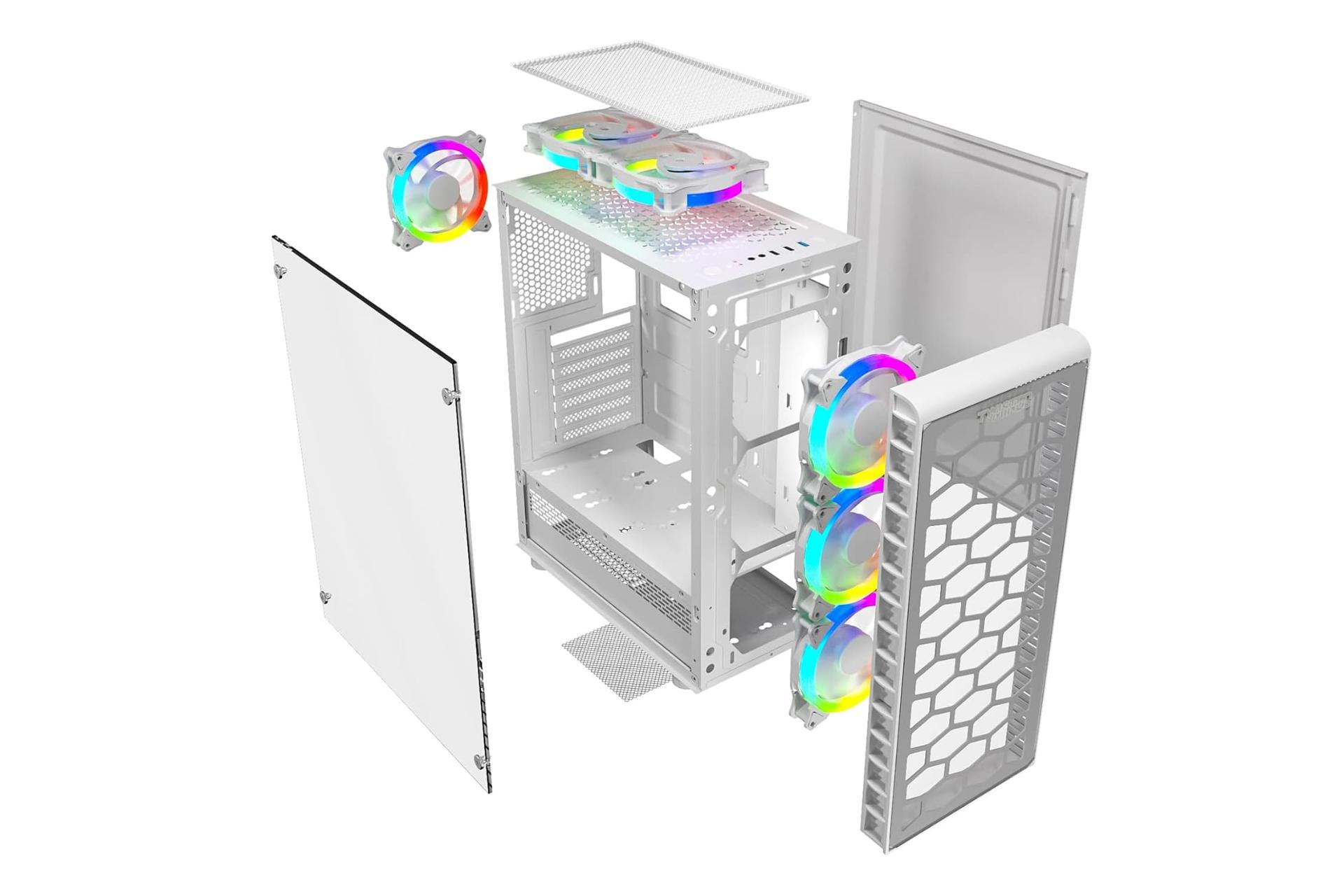 نمای اجزای کیس کامپیوتر تویستد مایندز Killstreak-03 رنگ سفید