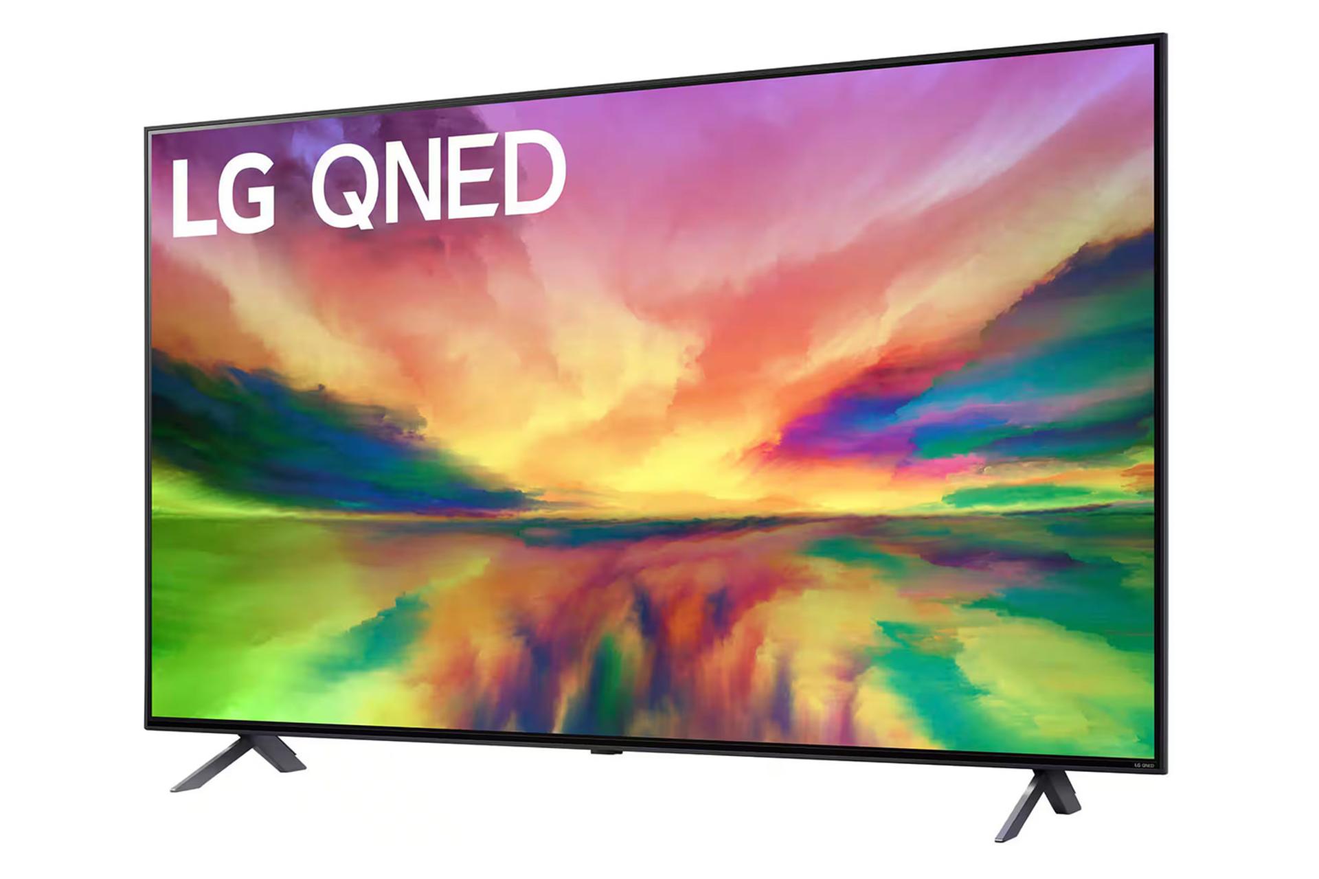 تلویزیون ال جی LG QNED80 2023 نمای جلو و راست