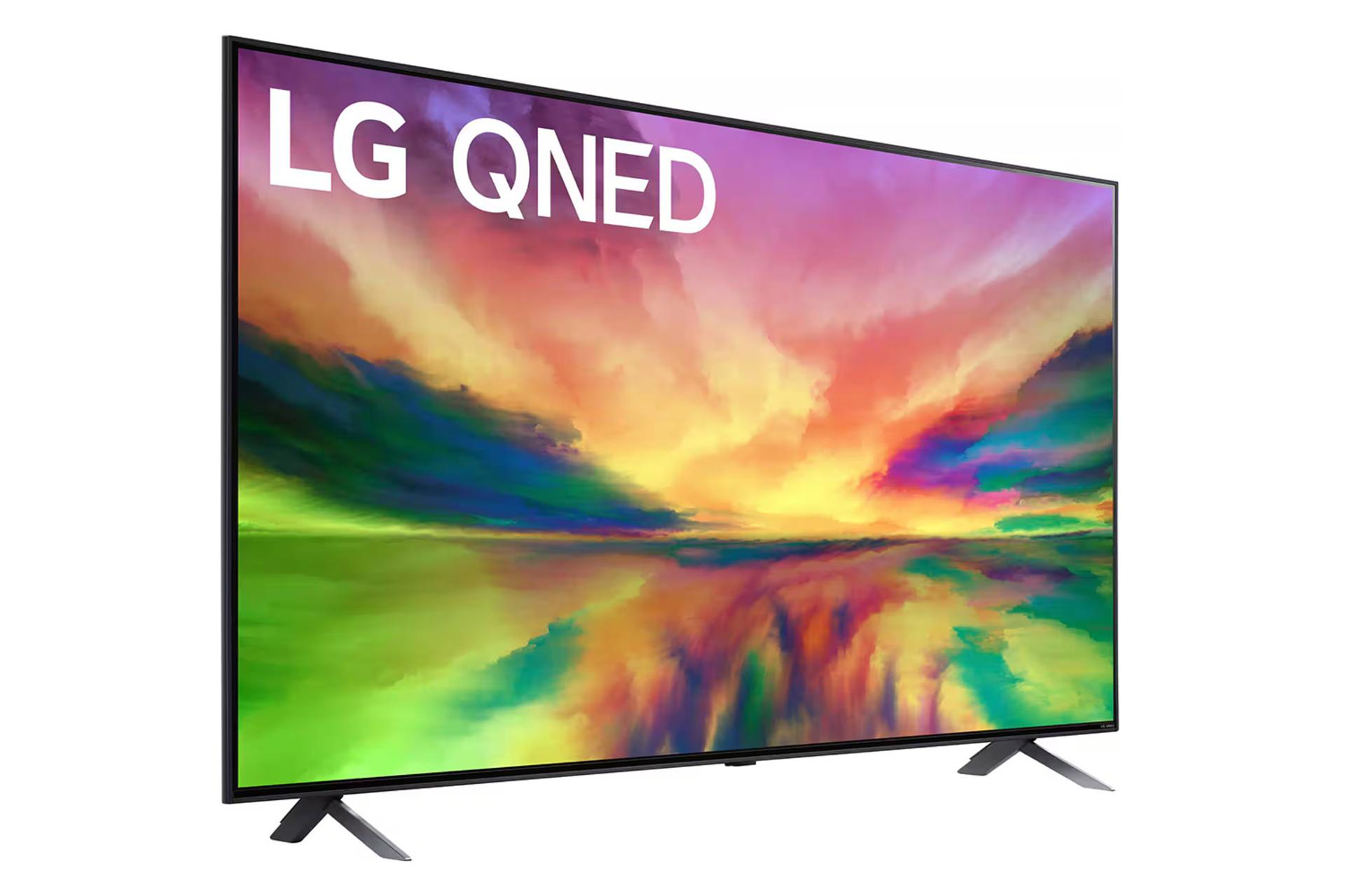 تلویزیون ال جی LG QNED80 2023 نمای جلو و چپ