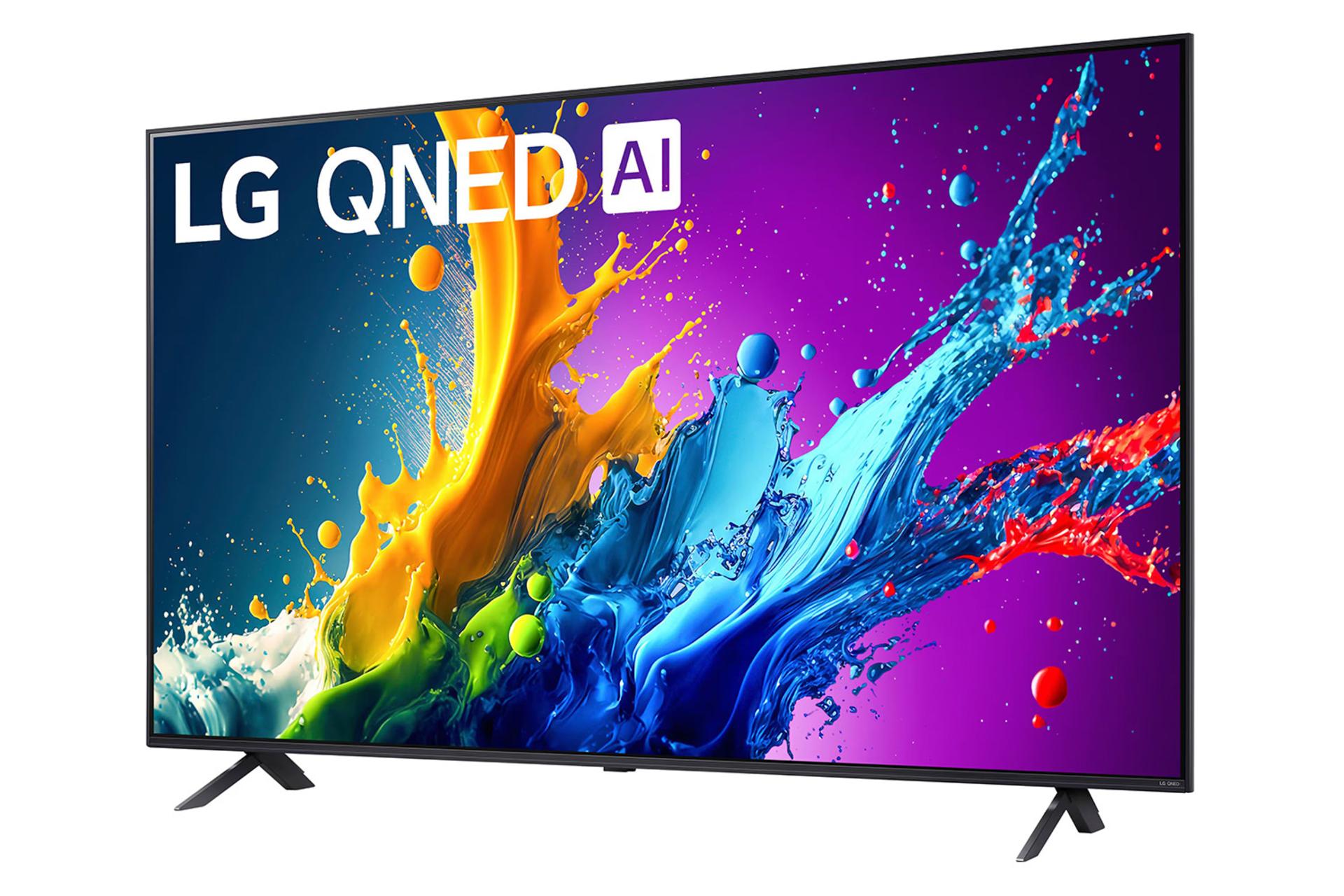 تلویزیون ال جی LG QNED80 2024 نمای جلو و راست
