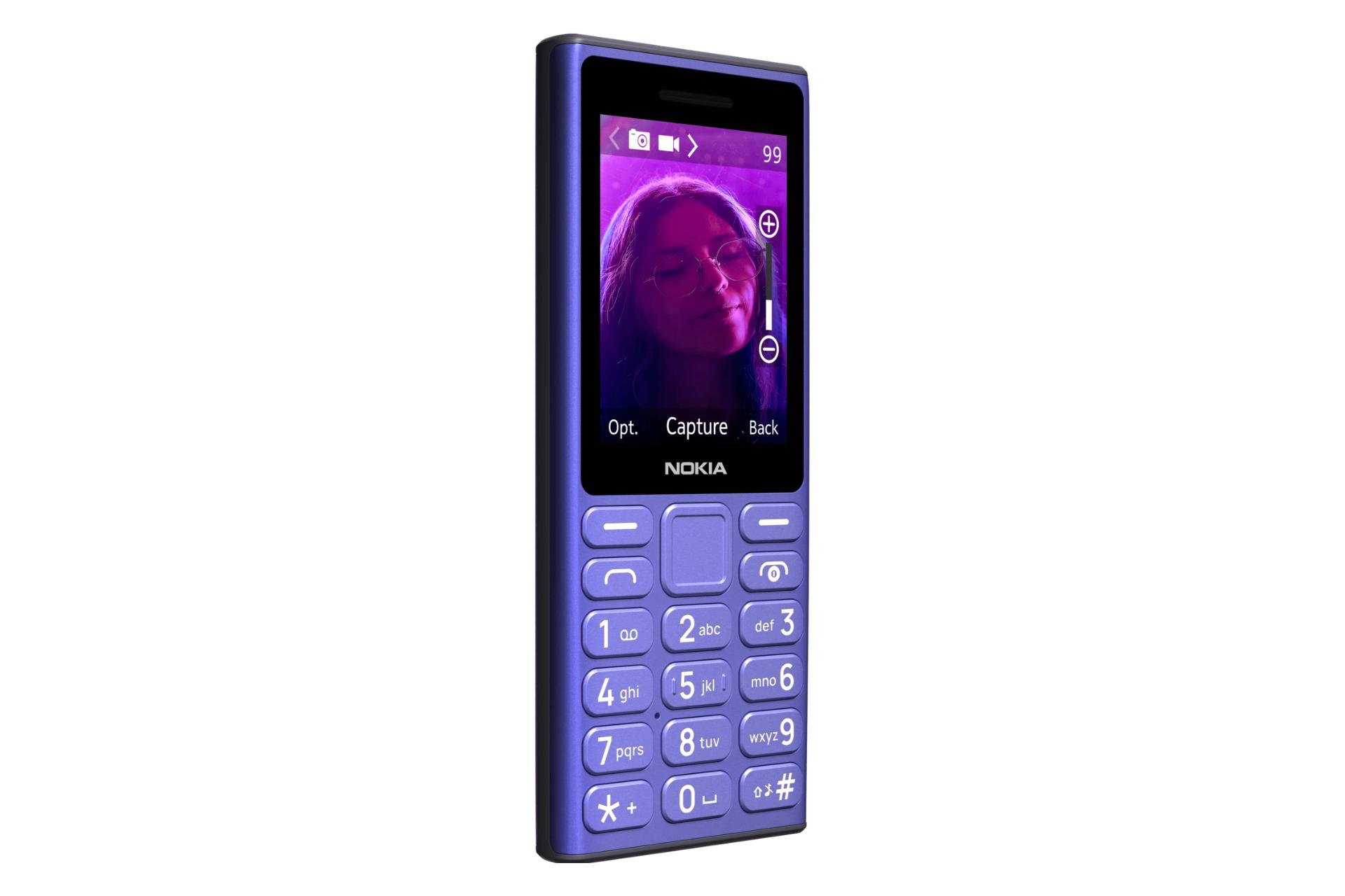 پنل جلو و صفحه کلید گوشی موبایل نوکیا 110 4G نسخه 2024 آبی / Nokia 110 4G 2024