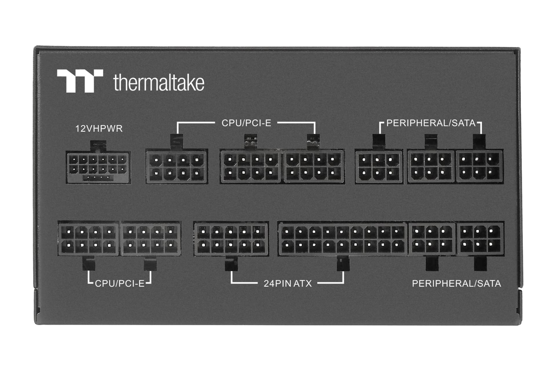 نمای پنل اتصالات پاور کامپیوتر ترمالتیک Toughpower GF3 با توان 1350 وات