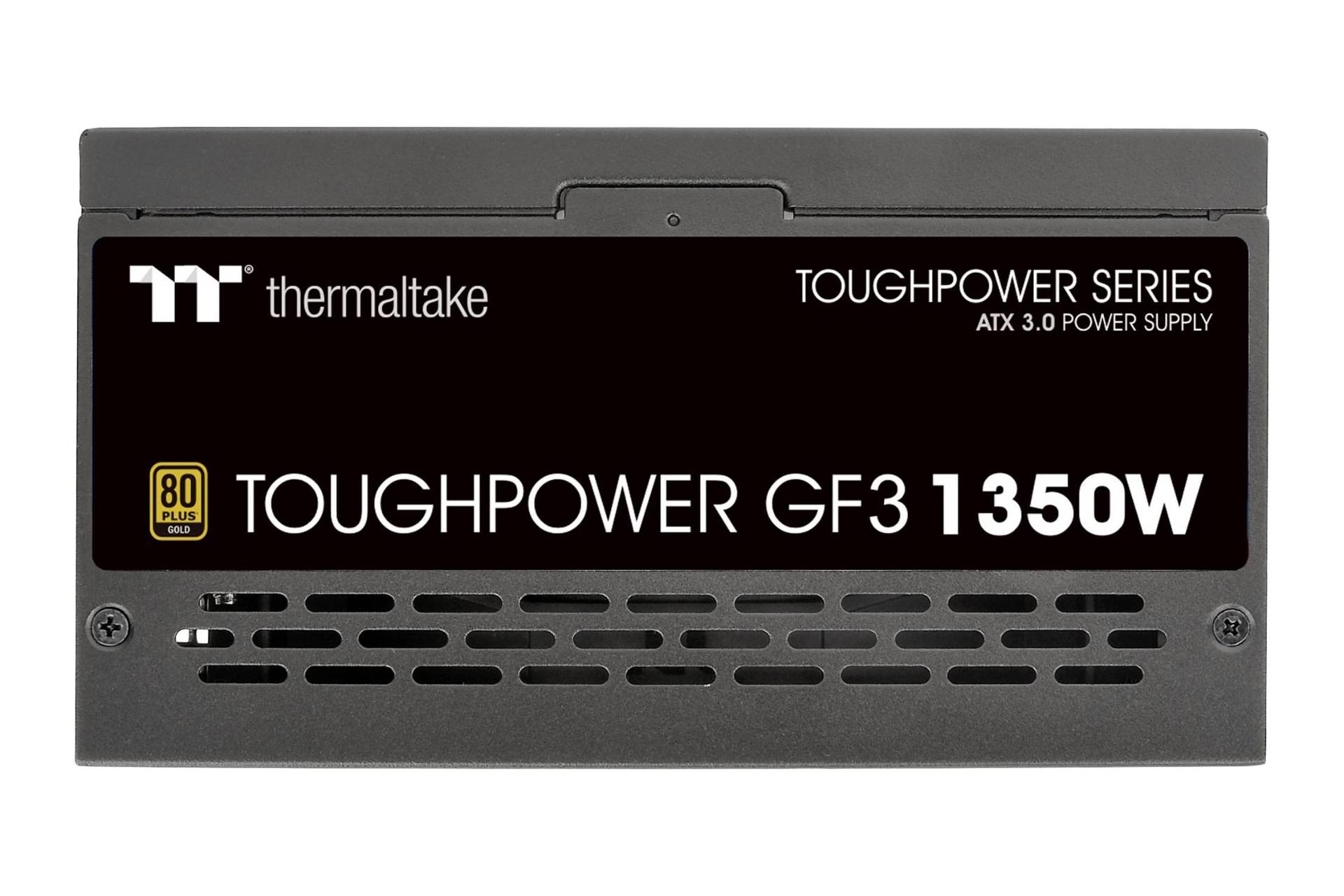 نمای پنل سمت راست پاور کامپیوتر ترمالتیک Toughpower GF3 با توان 1350 وات با نمایش لوگو