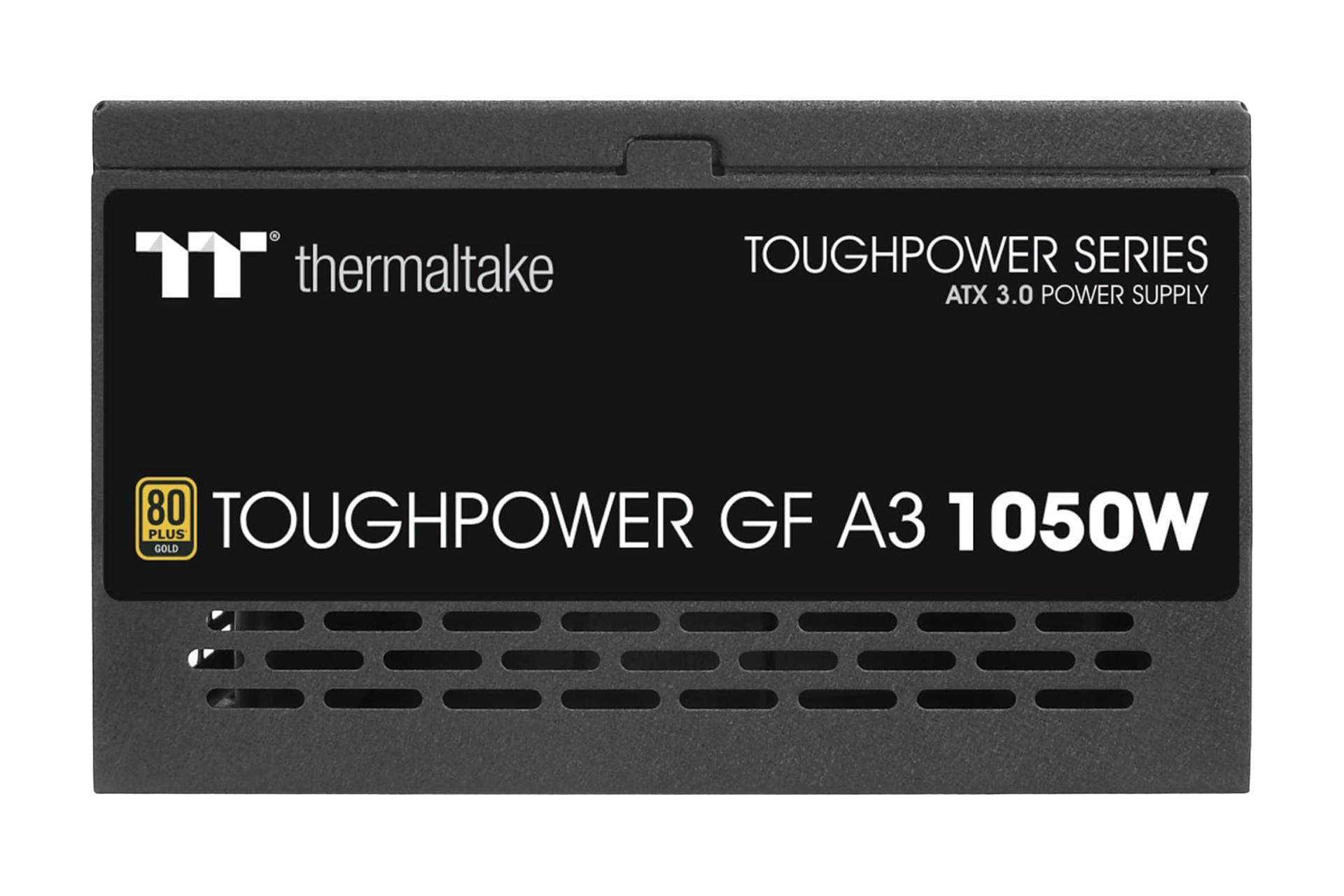 نمای پنل کناری پاور کامپیوتر ترمالتیک Toughpower GF A3 با توان 1050 وات با نمایش لوگو