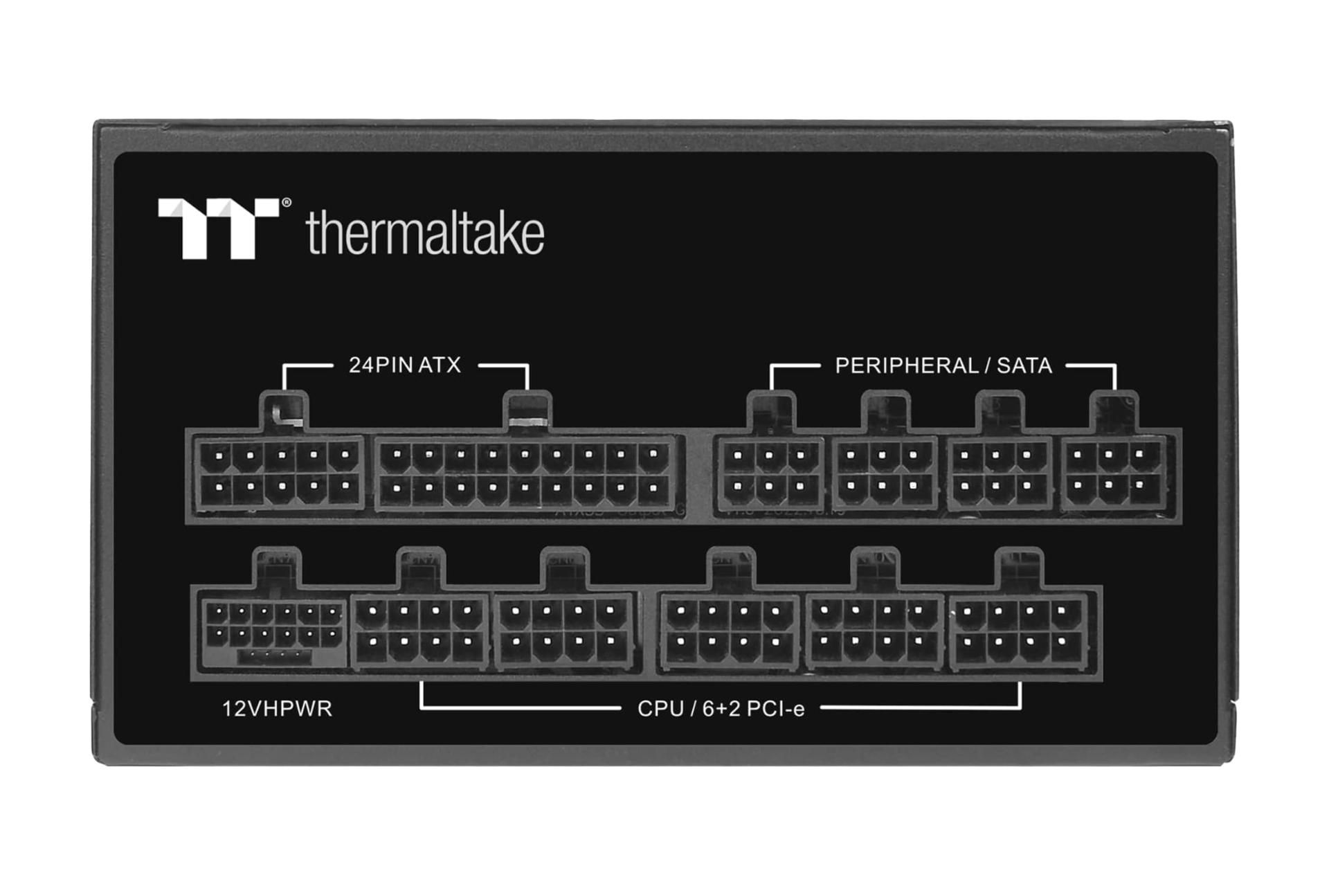 نمای پنل اتصالات پاور کامپیوتر ترمالتیک Toughpower GF A3 با توان 1050 وات