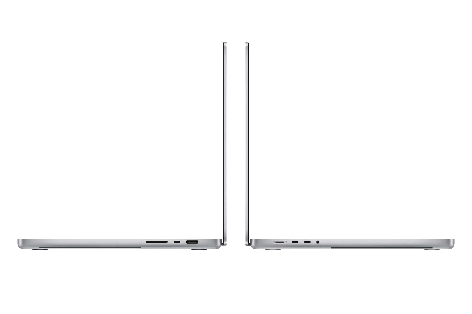 نمای جانبی مک بوک پرو 16 اینچی 2024 اپل نقره ای / Apple Macbook Pro 16 2024 M4