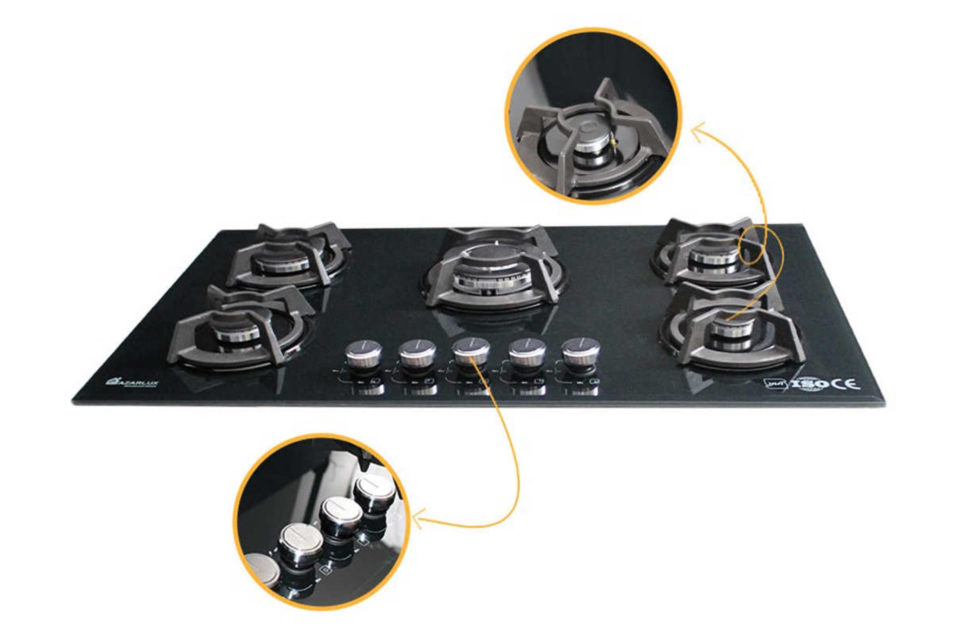 ولوم های اجاق گاز صفحه ای آذرلوکس G05NL-C16B رنگ مشکی