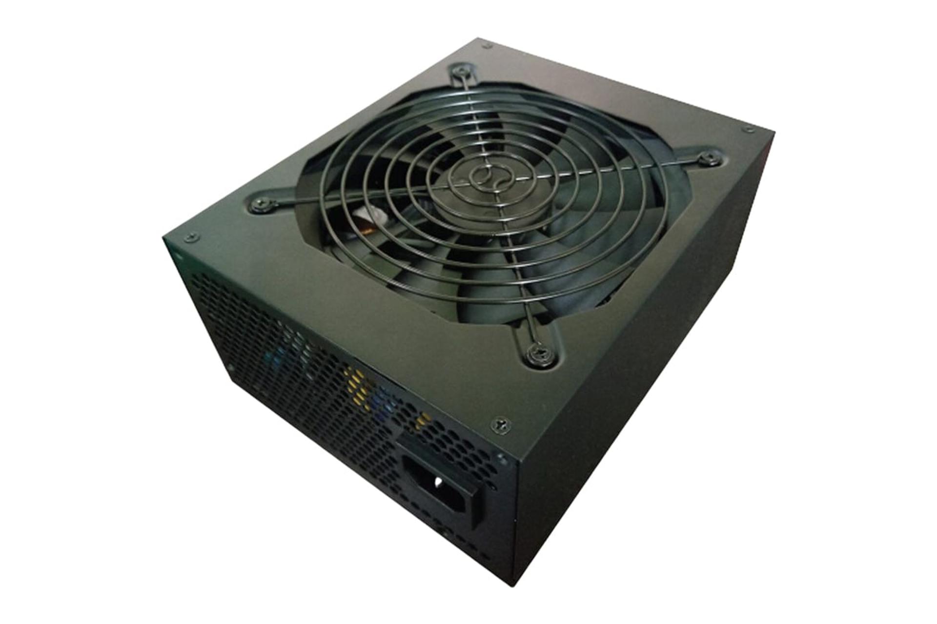 نمای نیمرخ پاور کامپیوتر ای تی ان جی ETH-2000W با توان 2000 وات با نمایش فن، درگاه و سوییچ برق