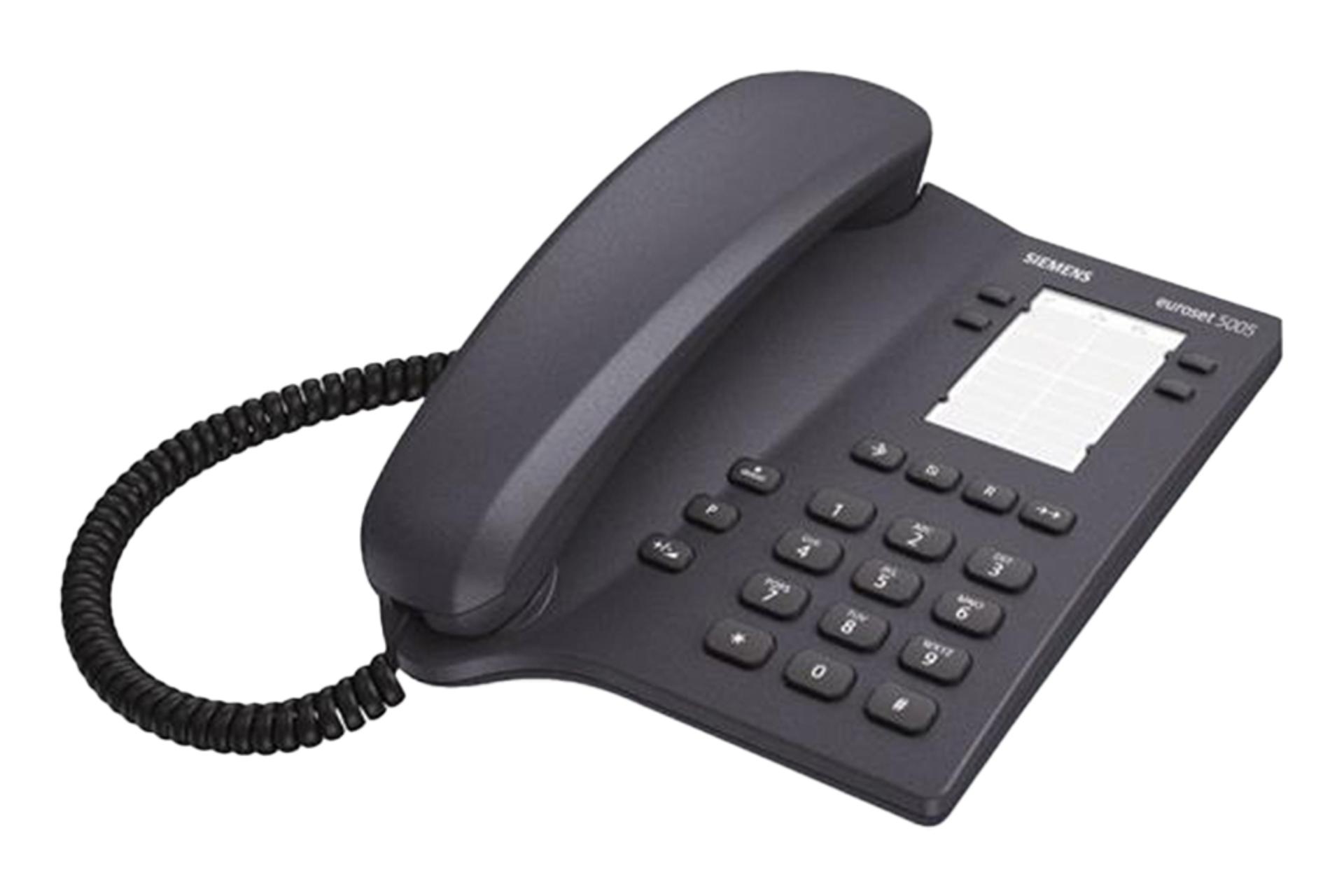 نمای نیمرخ تلفن گیگاست 5005 با نمایش لبه سمت راست تلفن رنگ مشکی