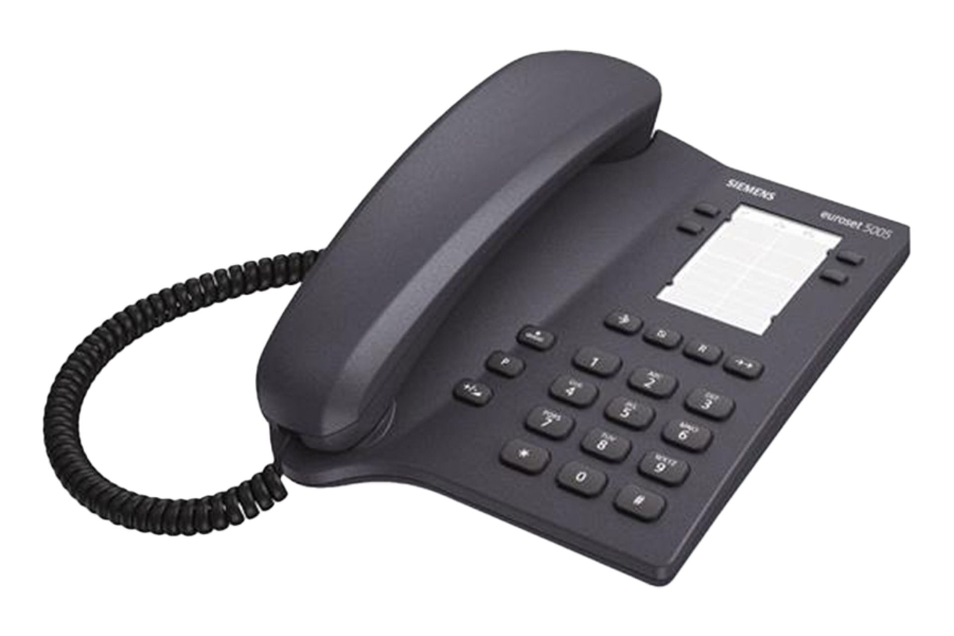 نمای نیمرخ تلفن گیگاست 5005 با نمایش لبه سمت راست تلفن رنگ مشکی