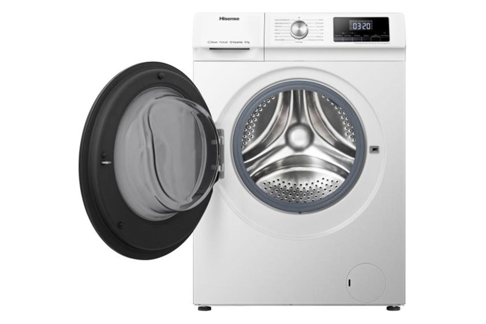 ماشین لباسشویی هایسنس Hisense WFQA1014EVJM نمای جلو درب باز