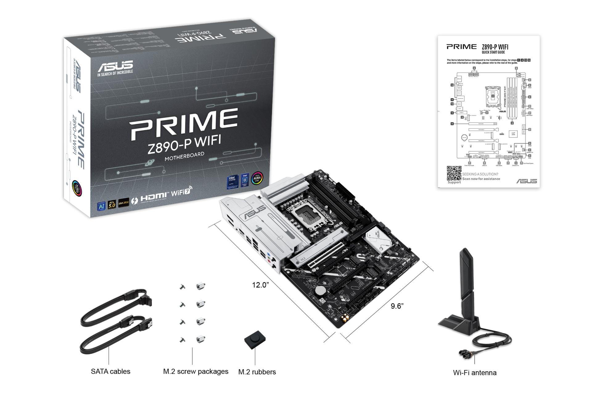 مادربرد ایسوس ASUS PRIME Z890-P WIFI با جعبه و اقلام همراه