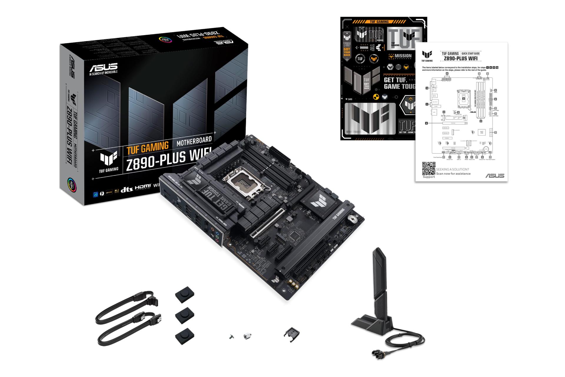 مادربرد ایسوس ASUS TUF GAMING Z890-PLUS WIFI با جعبه و اقلام همراه