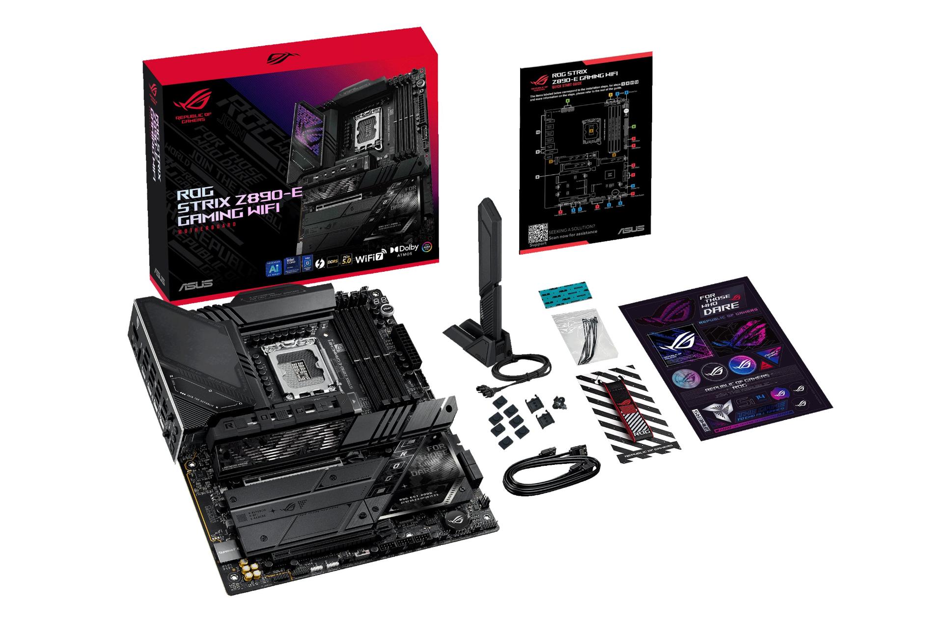 مادربرد ایسوس ASUS ROG STRIX Z890-E GAMING WIFI با جعبه و اقلام همراه