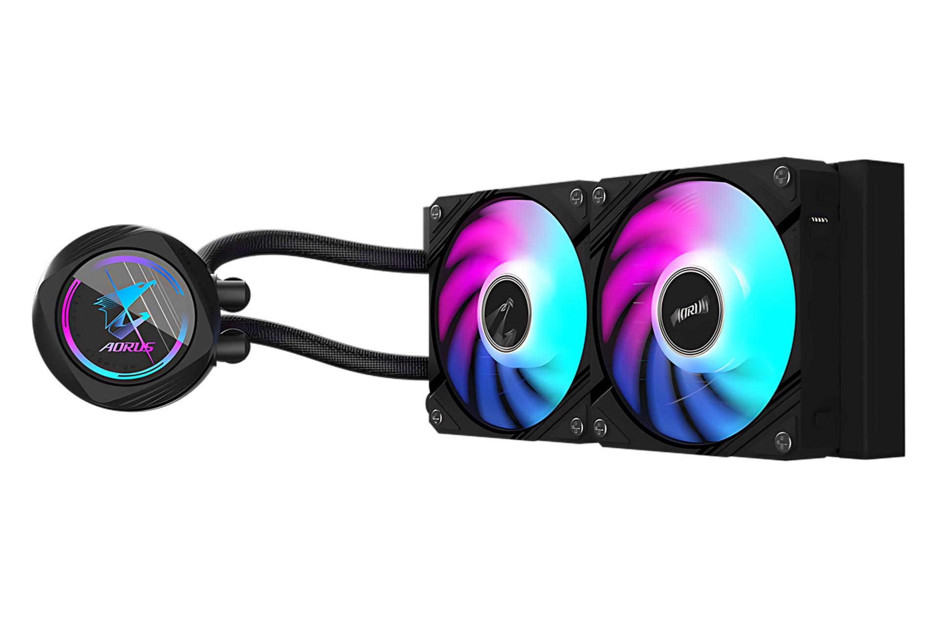 نمای کناری خنک کننده مایع گیگابایت GIGABYTE AORUS WATERFORCE II 240