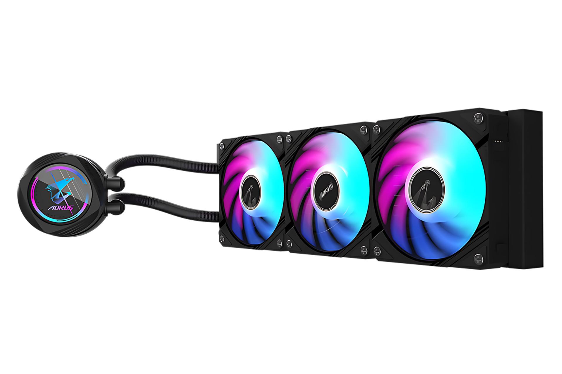 نمای کناری خنک کننده مایع گیگابایت GIGABYTE AORUS WATERFORCE II 360