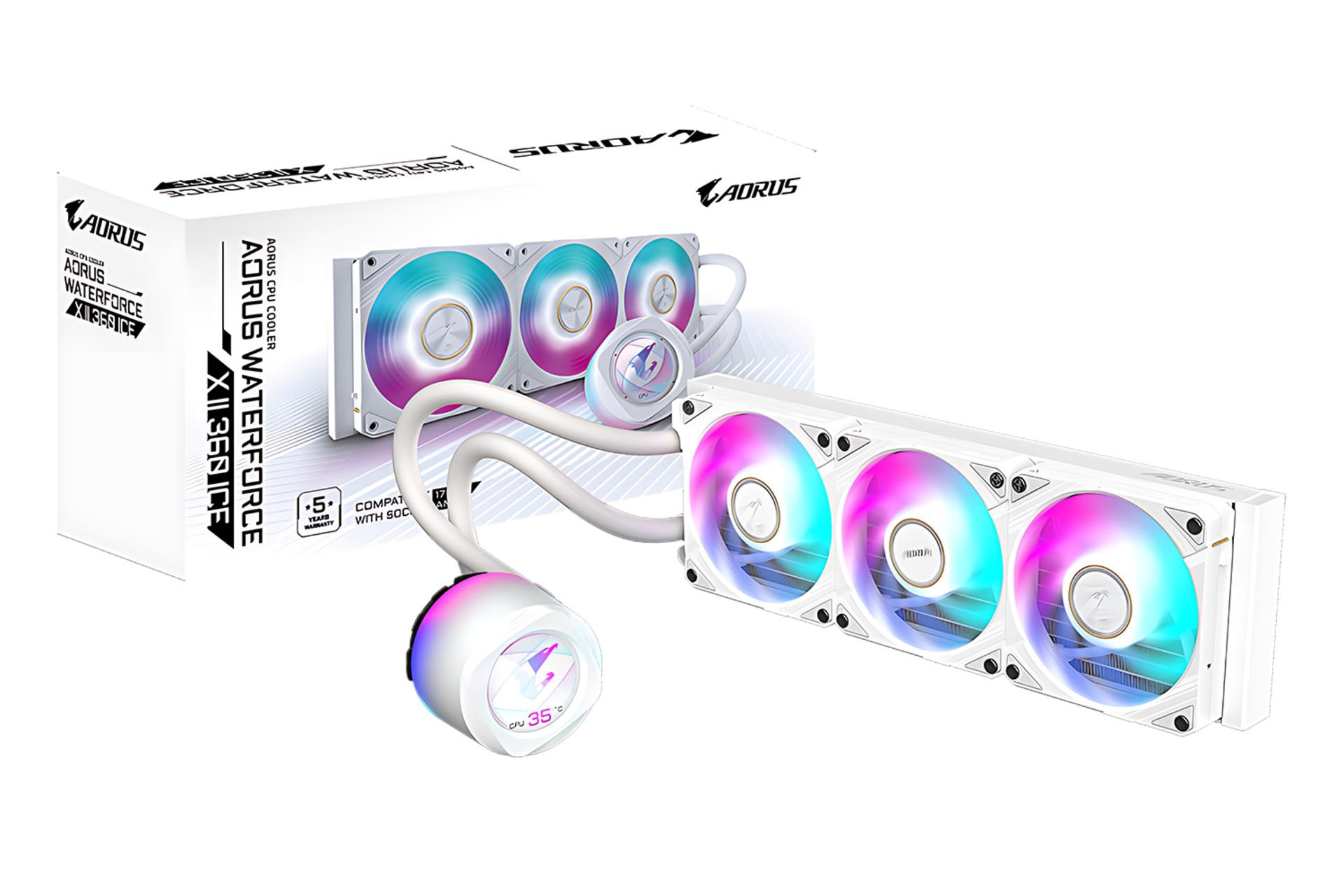 خنک کننده مایع گیگابایت GIGABYTE AORUS WATERFORCE X II 360 ICE به همراه جعبه