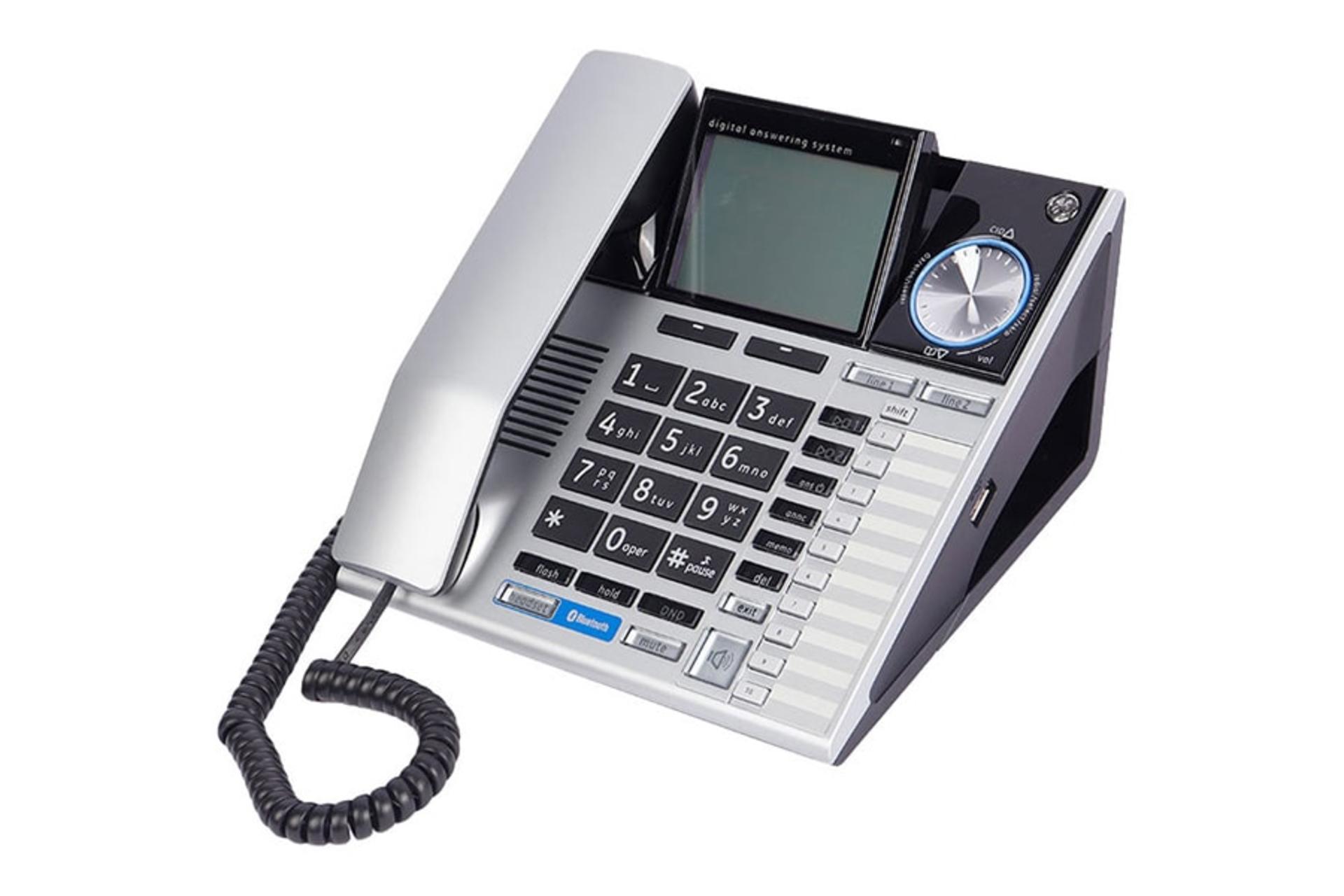 نمای نیمرخ تلفن جنرال الکتریک 30784EE2 با نمایش لبه سمت راست پایه مستقل