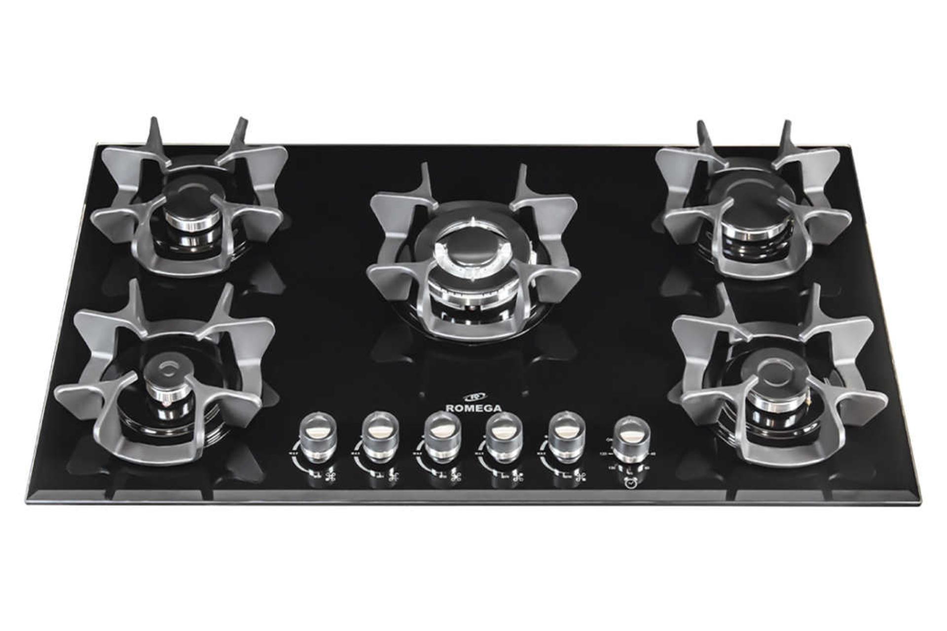 نمای بالای اجاق گاز صفحه ای شیشه‌ای رمگا 501T